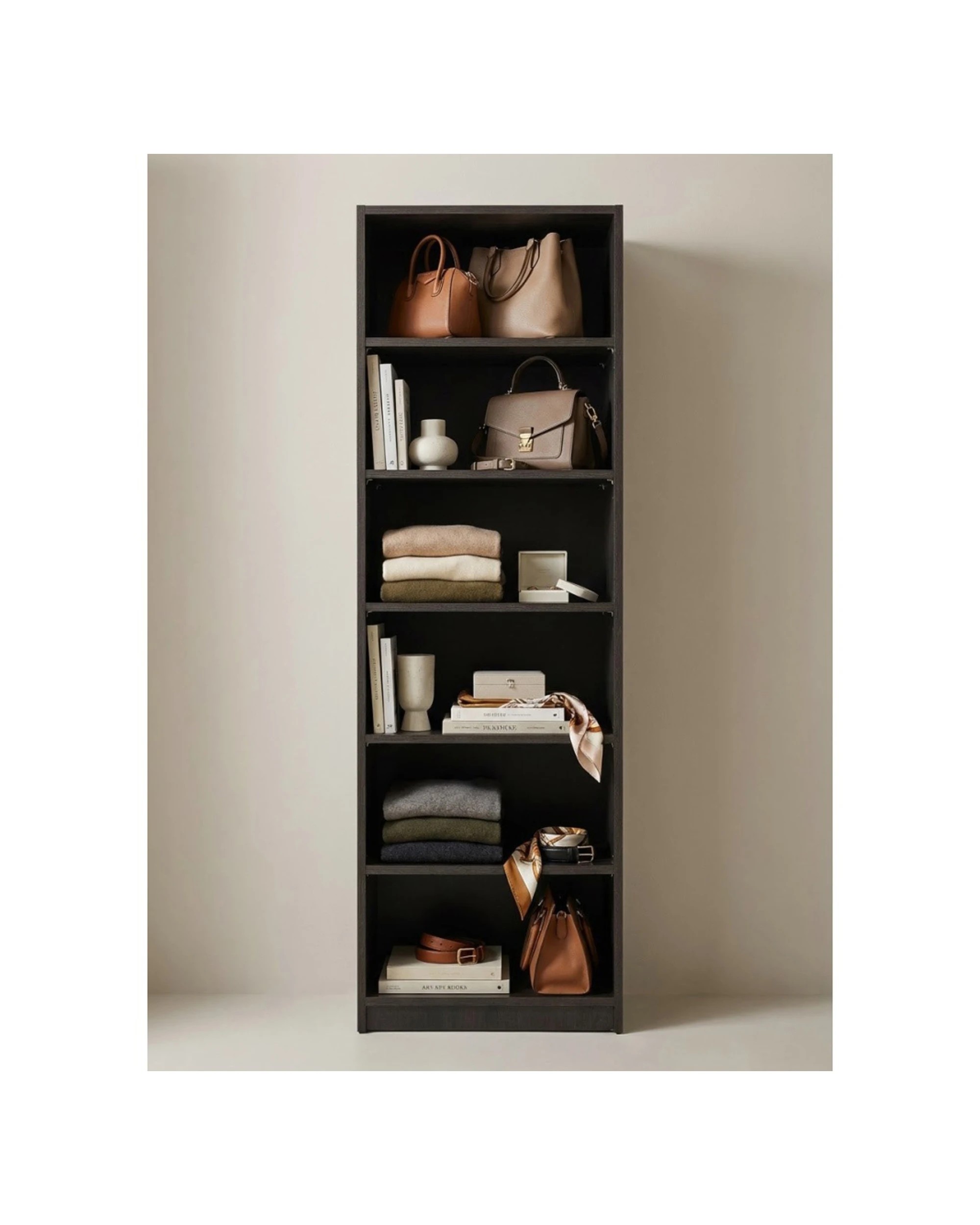 2 European Cabinetry Malmo Six Shelf Wardrobe Module Swiss Krono Boards Nordic Ash - Brown, 2 of 3