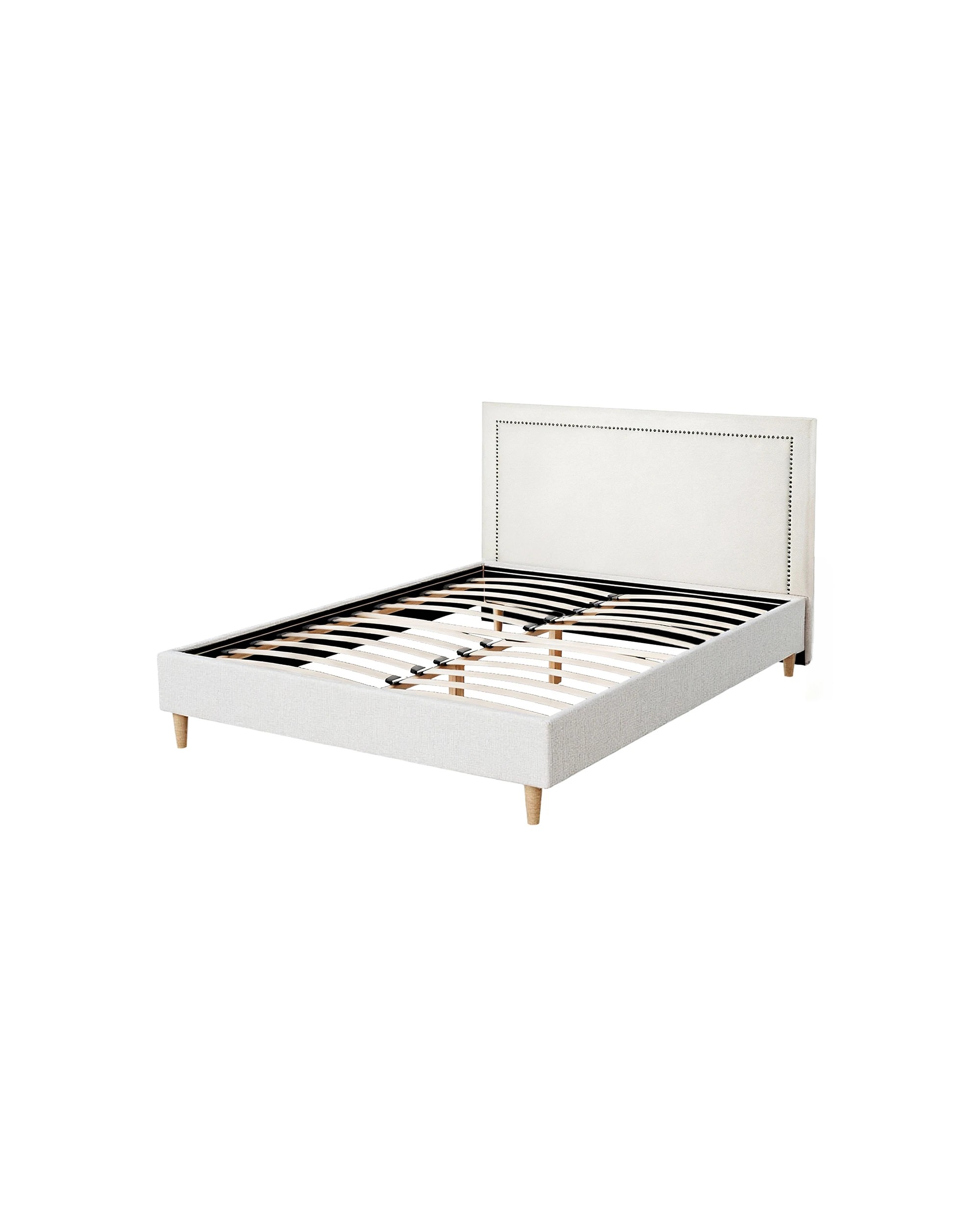 2 Artiss Queen Bed Frame Platform Bed Base Upholste Headboard Linen Fabric - Multi, 2 of 6