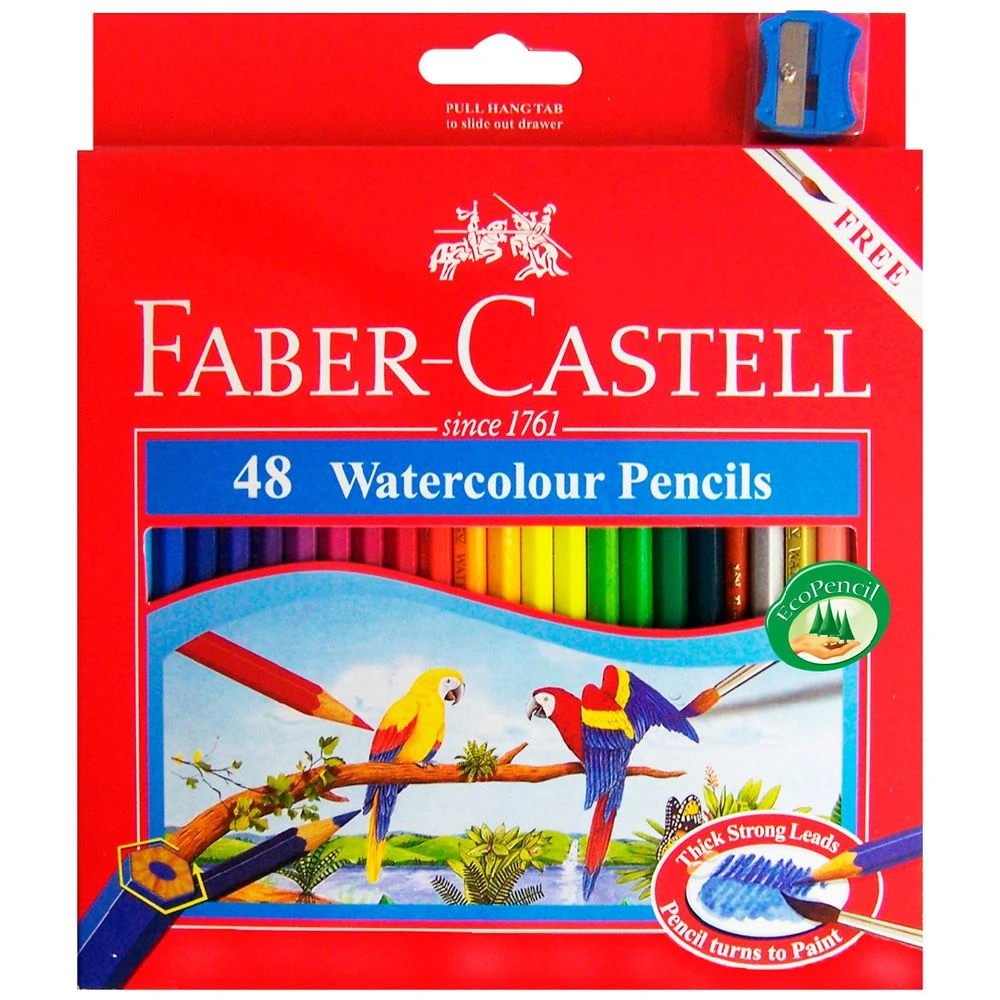 1 Faber-Castell Watercolour Hexagonal Pencils 48 Pack, 1 of 3