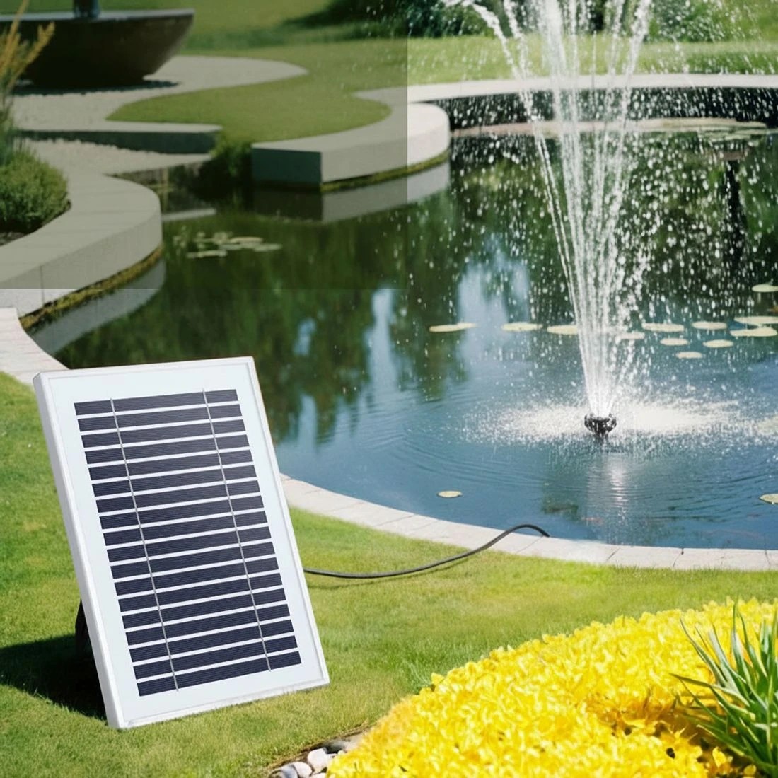 4 Gardeon Solar Submersible Water Pond Fountain Pump with Filter Box 4.6FT 470L/H - Black, 4 of 5
