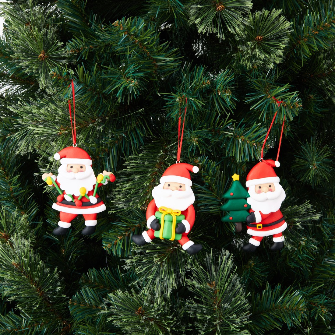 5 Hand Crafted Santa Decoration - Assorted, 5 of 6