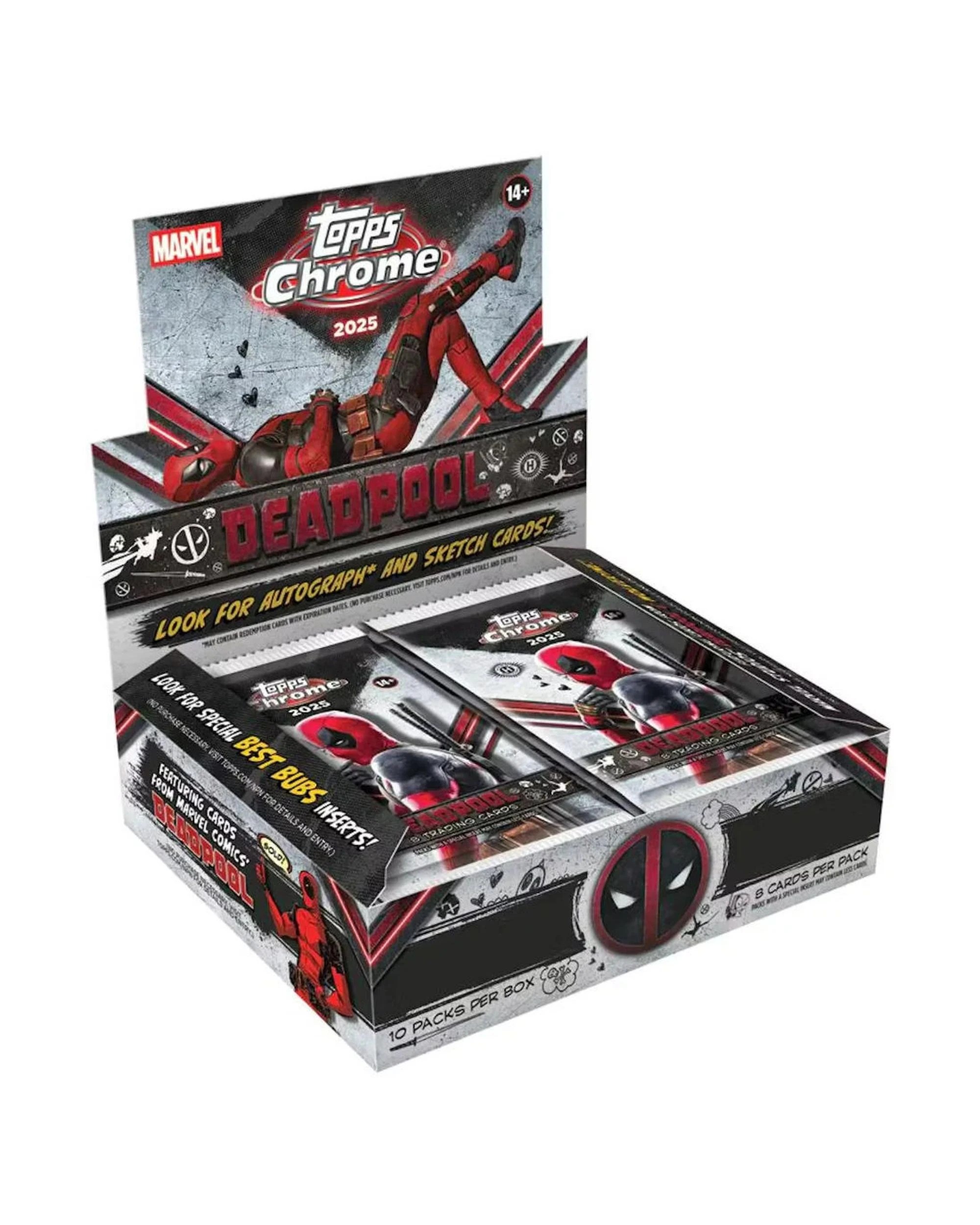 1 Topps 2025 Chrome Marvel Deadpool Hobby Box, 1 of 10