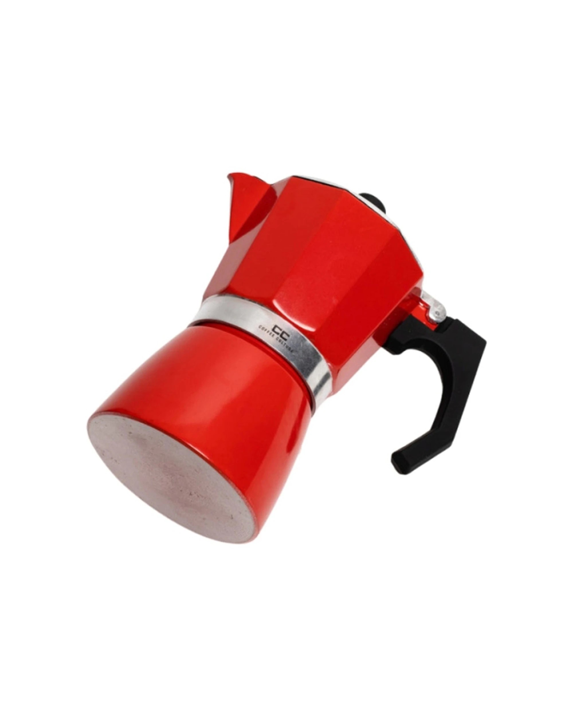 3 Coffee Culture Coffee Maker 6 Cup Stove Top Espresso Moka Pot Stainless Steel - Red, 3 of 3