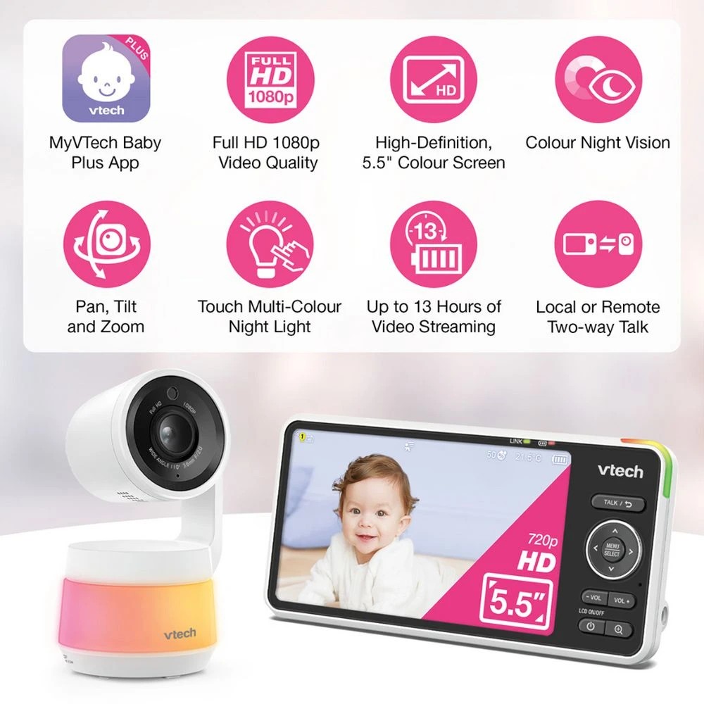 2 Vtech 5" Smart Pan & Tilt Baby Monitor, 2 of 9