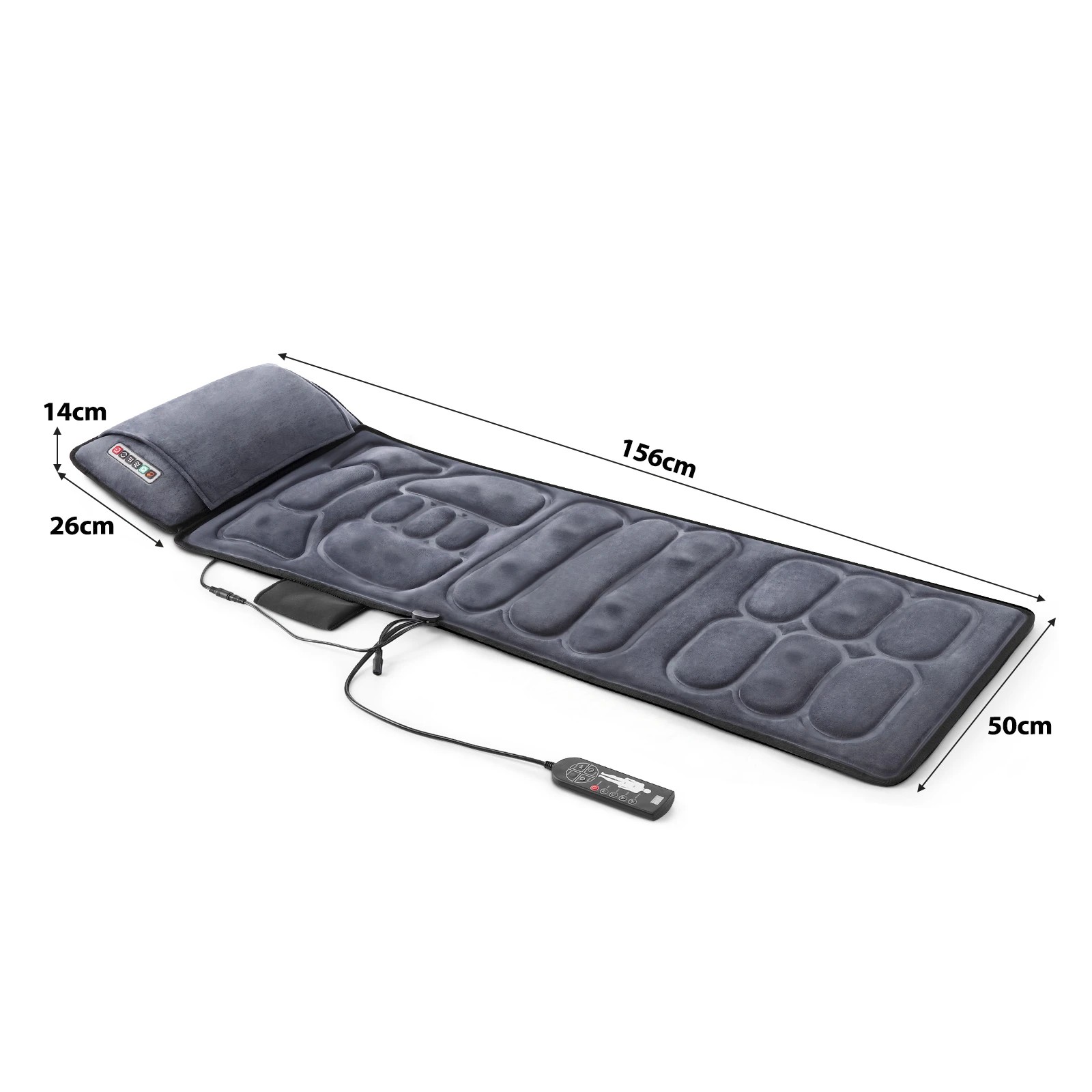 4 HOMASA Heated Massage Mat Full Body Vibration Electric Heating Pad Shiatsu Neck Shoulder Leg Massager 10 Motors Chair, 4 of 7
