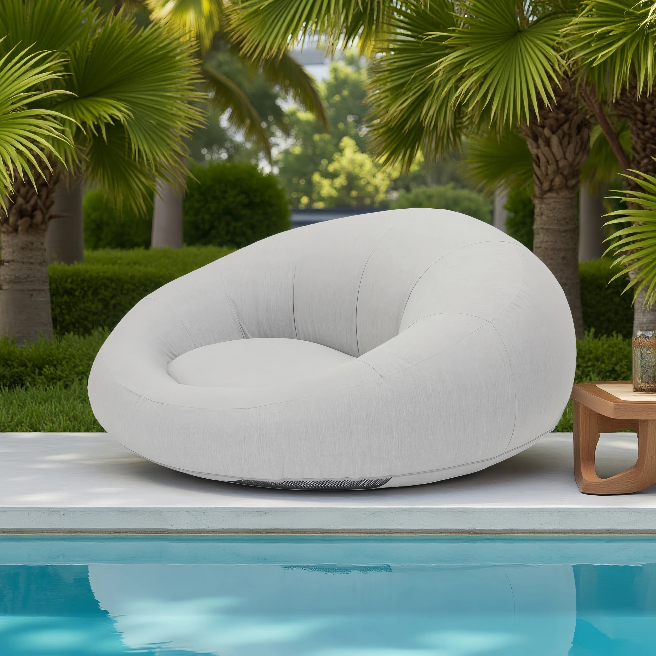 9 IHOMDEC Outdoor Bean Bag Inflatable Lounge Chair - Grey, 9 of 10