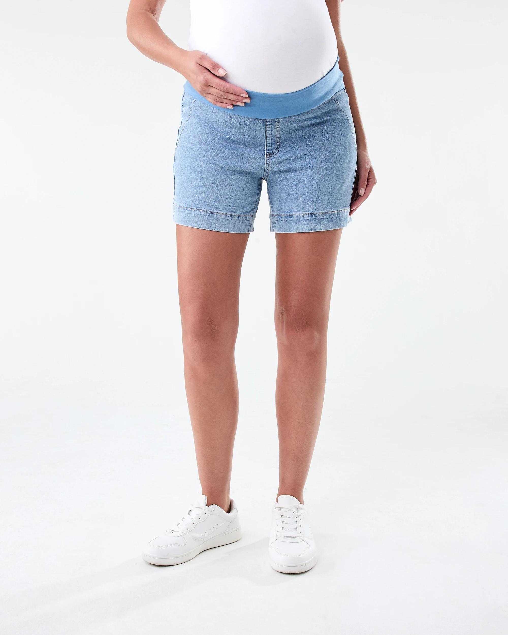7 Maternity Denim Shorts Light Wash, 7 of 7