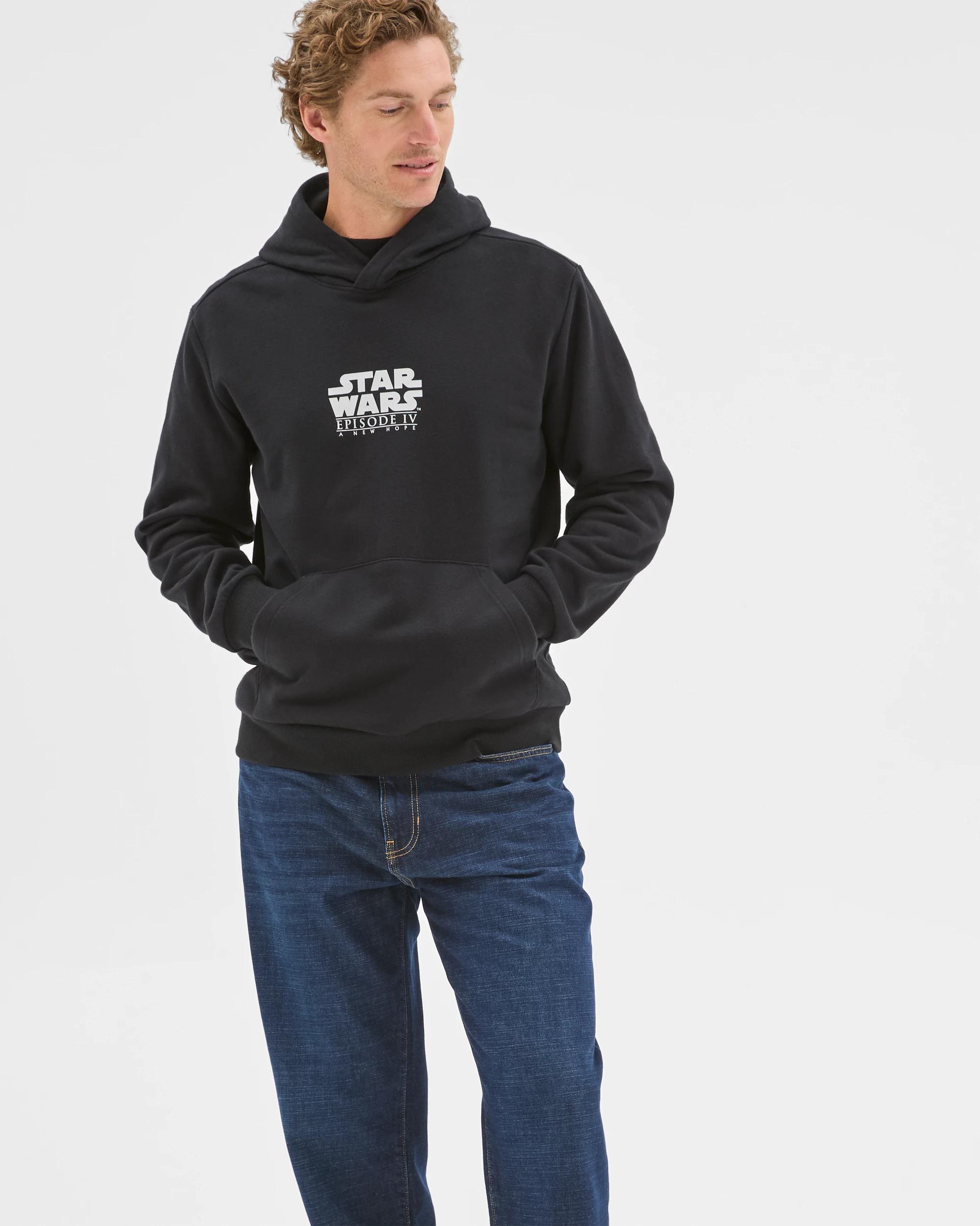 1 Star Wars Australian Cotton Blend Heavyweight Graphic Hoodie BLACK, 1 of 7