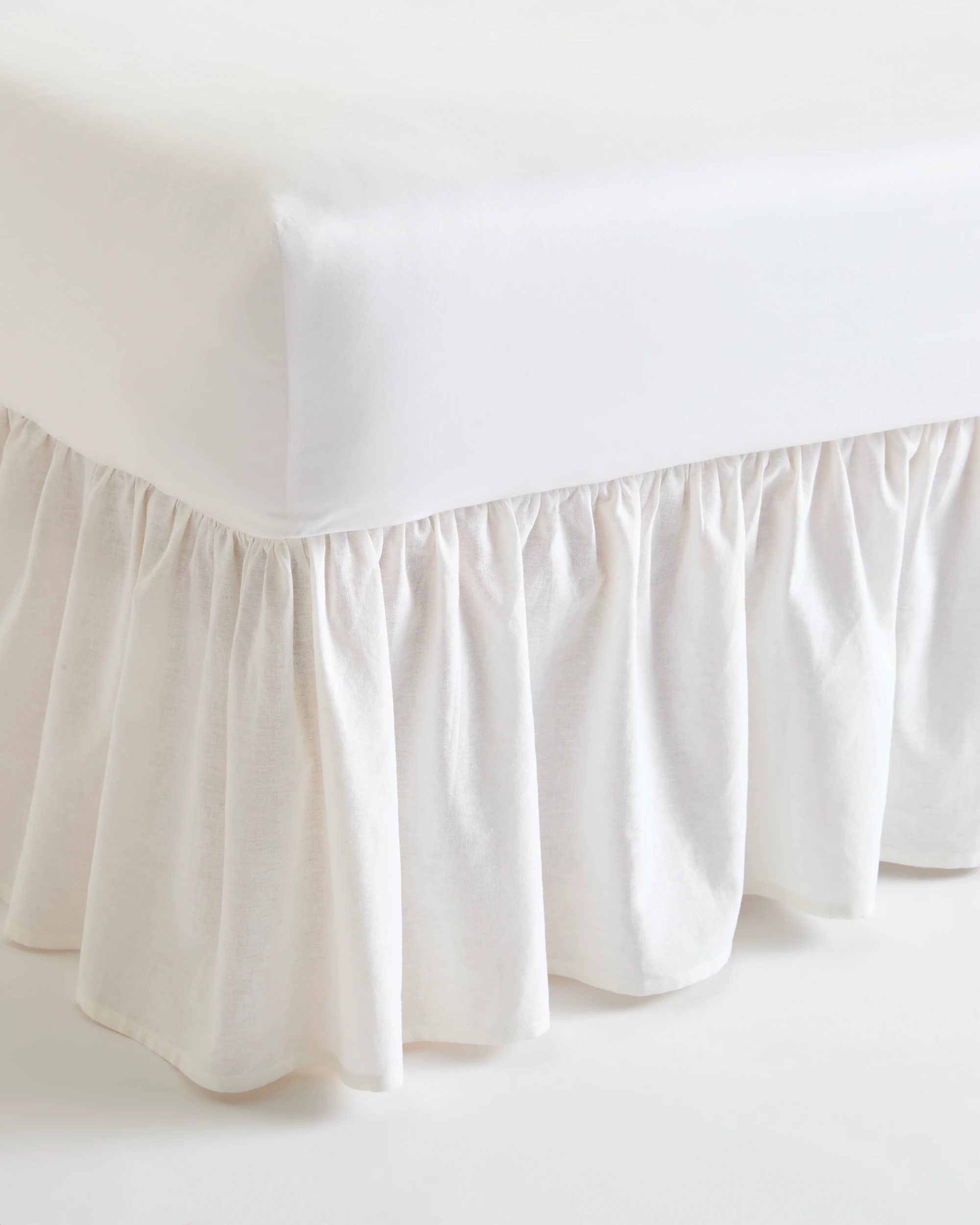 1 Target Laynie Linen Cotton Valance - Queen Bed - White, 1 of 2