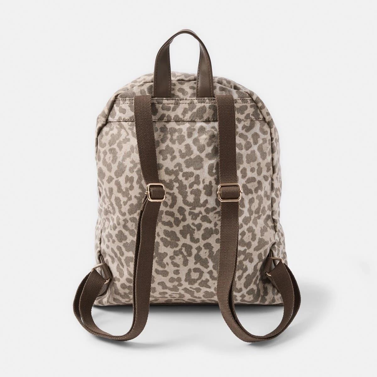 3 Canvas Backpack LEOPARD BEIGE, 3 of 7