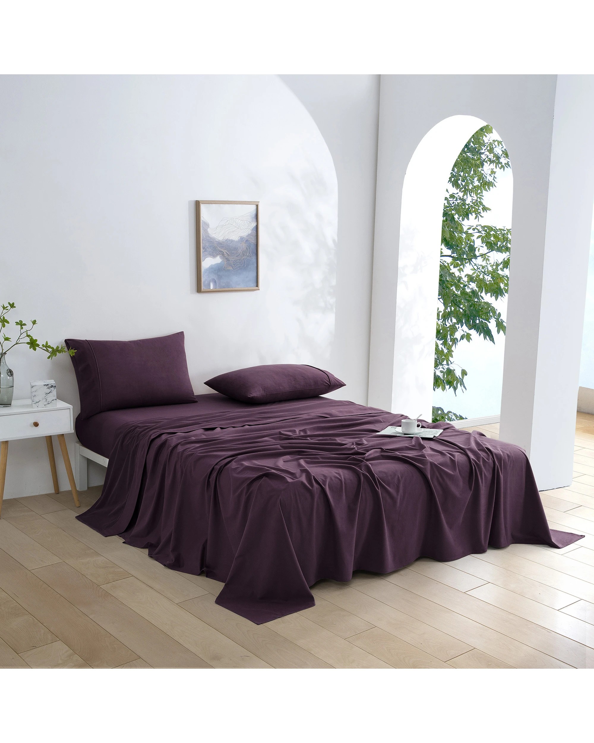 1 Dreamaker Micro Flannel Sheet Set - Double Bed - Cherry, 1 of 8