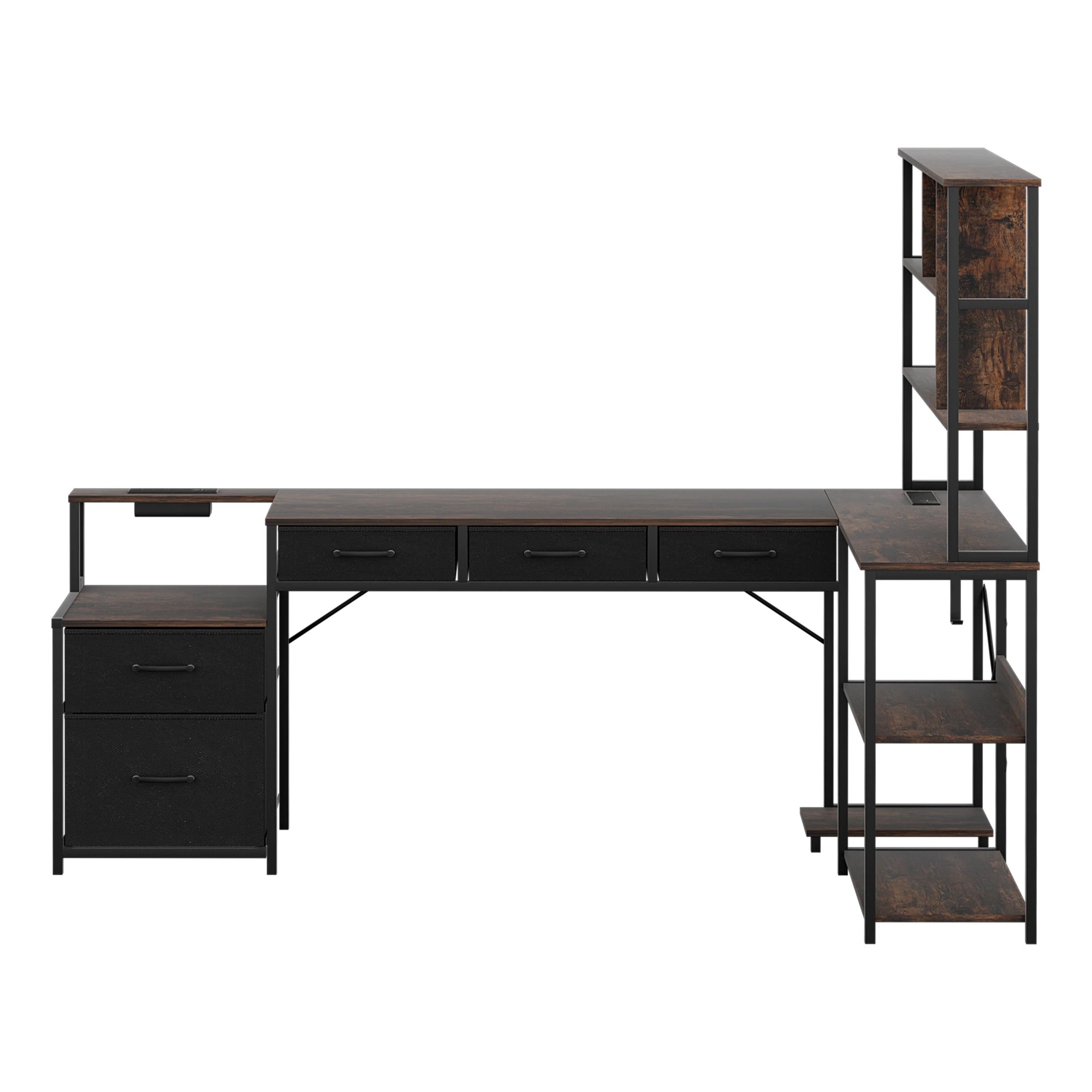 4 Artiss 200cm L Shaped Gaming Desk Computer Desk with LED Lights & Power Outlets, 4 of 5