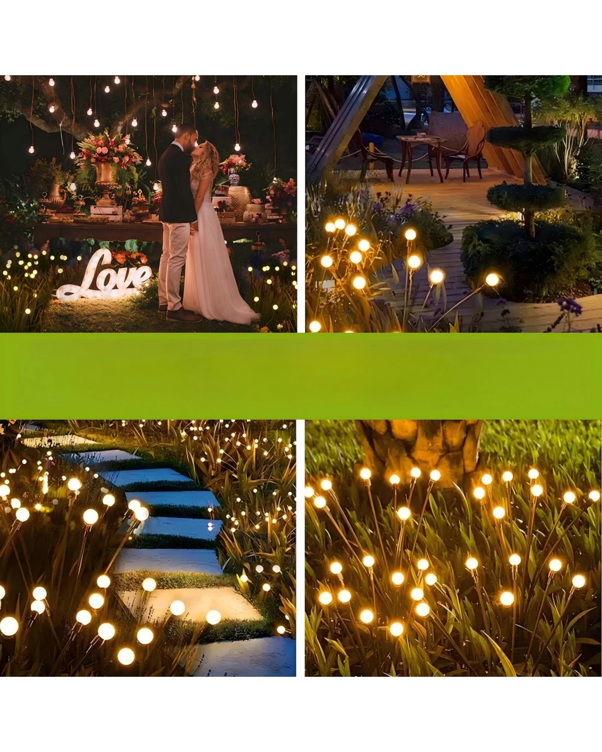 2 Advwin Solar Garden Lights 8 Pack Waterproof IP44 48 Led Warm Light - Black, 2 of 9