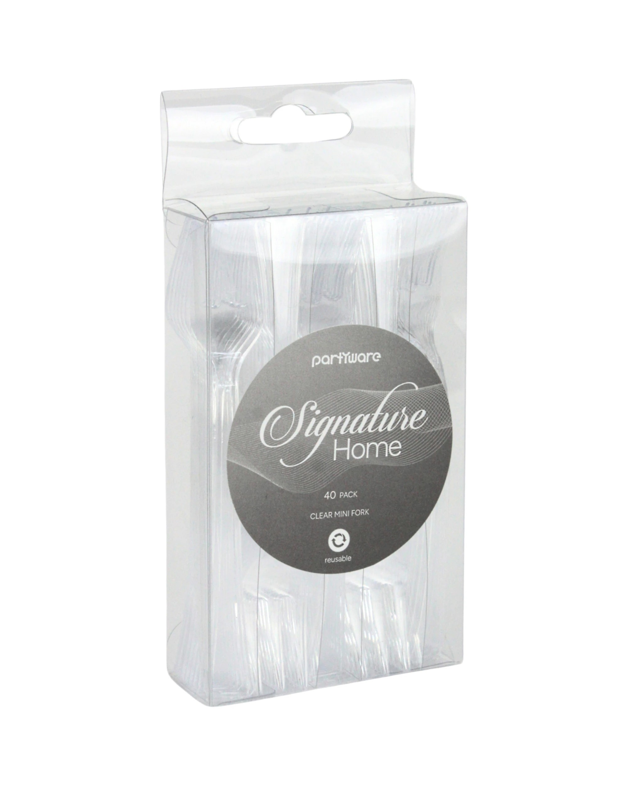 3 Partyware Reusable Mini Cocktail Forks Pack of 40 - Clear, 3 of 4