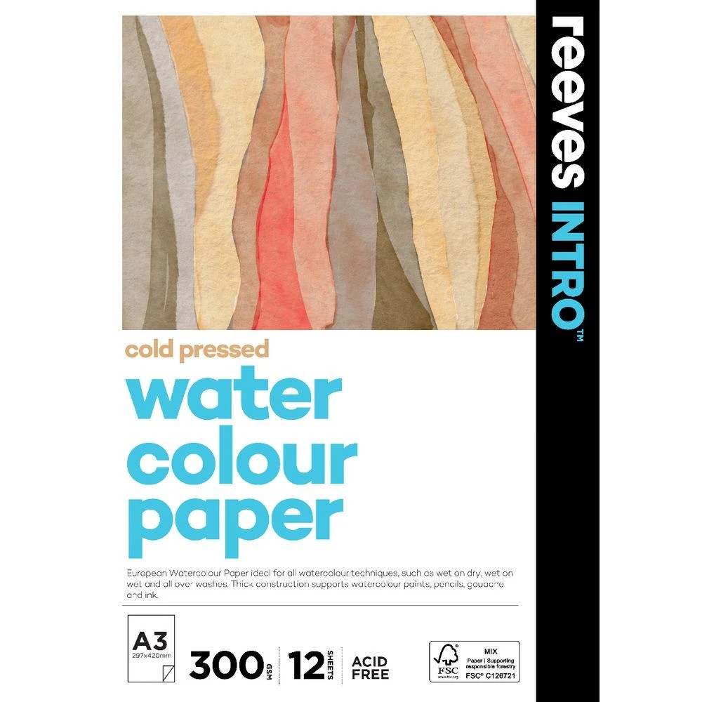 1 Reeves Intro A3 Watercolour Pad Cold Pressed 300gsm 12 Sheets, 1 of 5