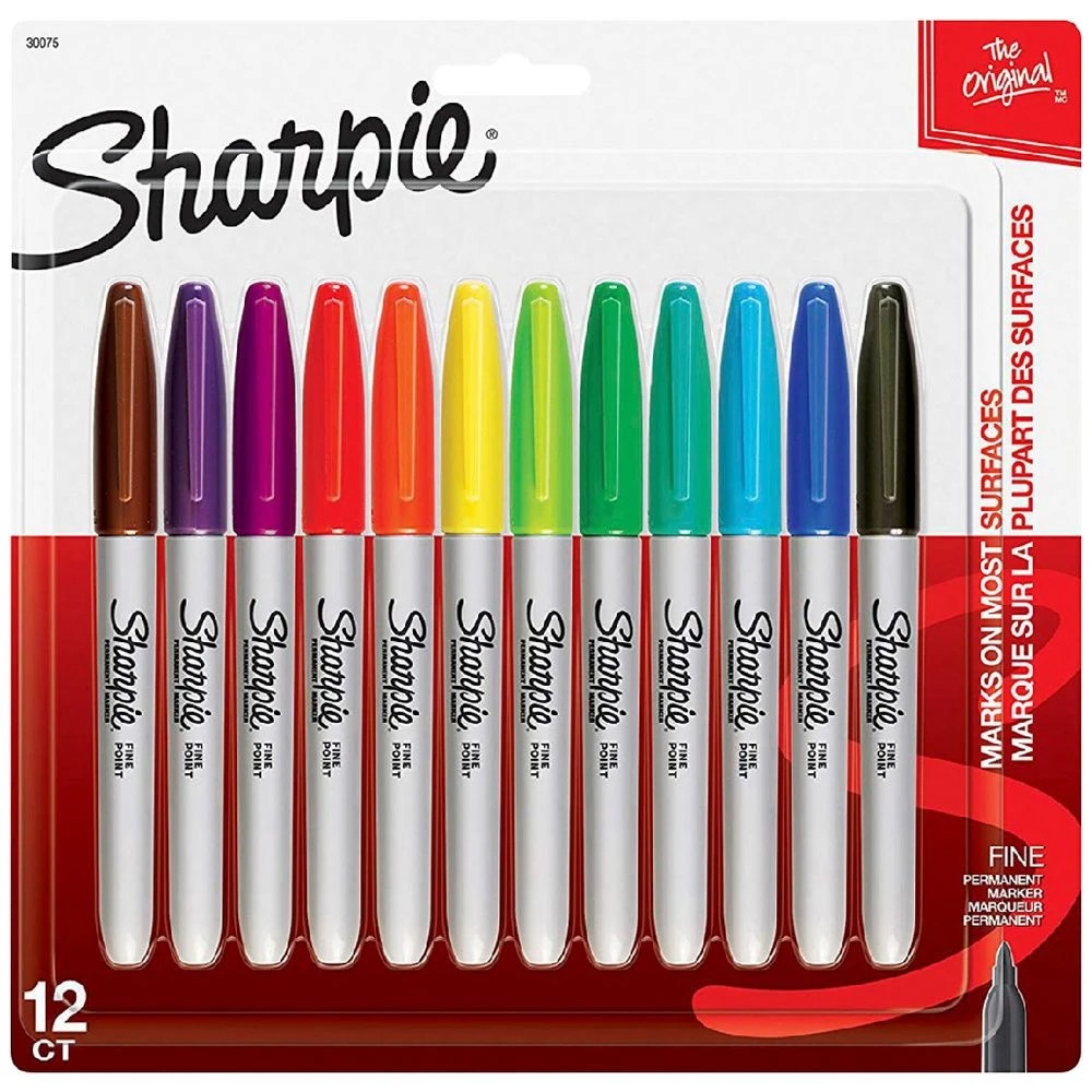 1 Sharpie Fine Permanent Markers Assorted 12 Pack, 1 of 7