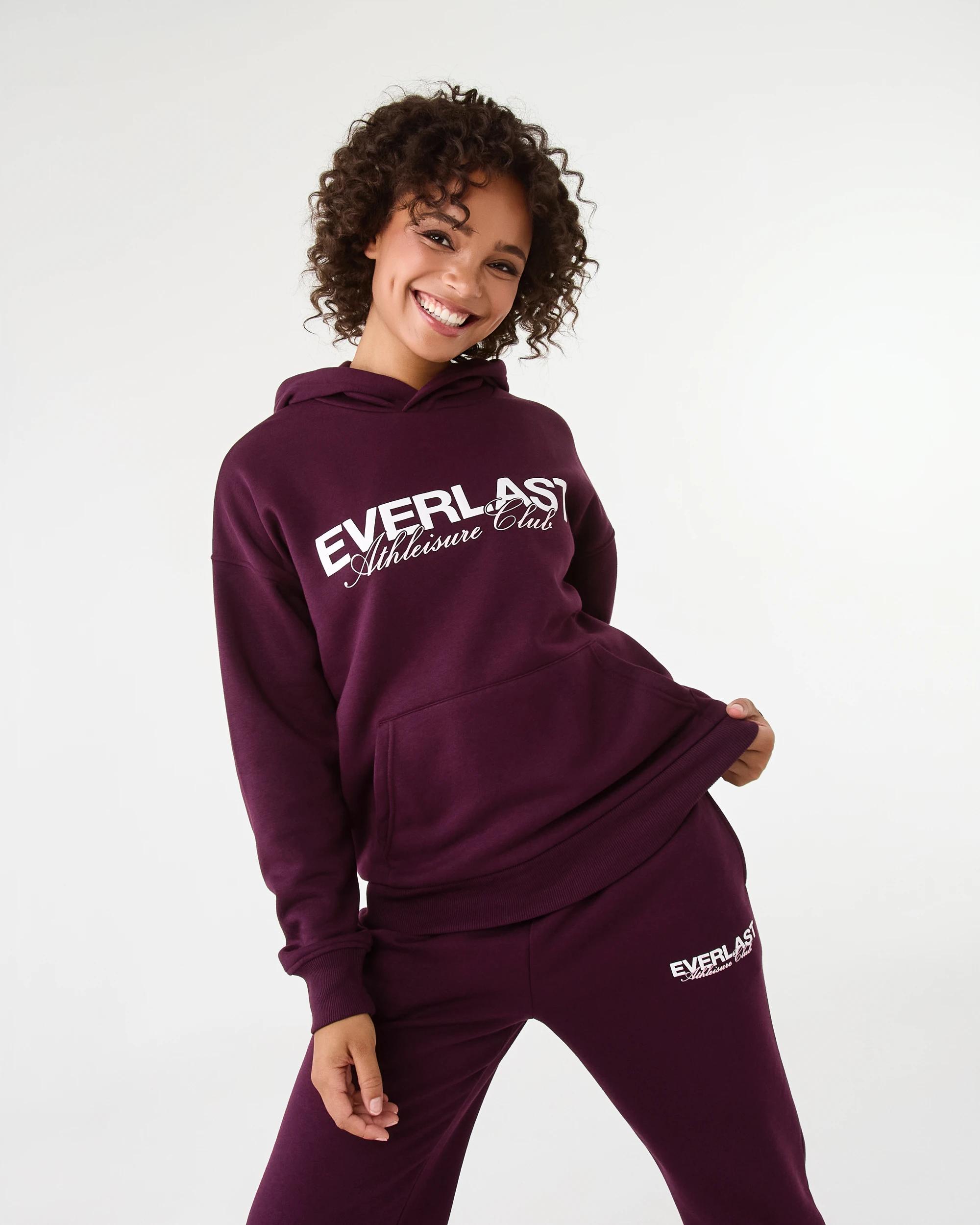 6 Everlast Womens Street Hoodie Deep Plum, 6 of 10