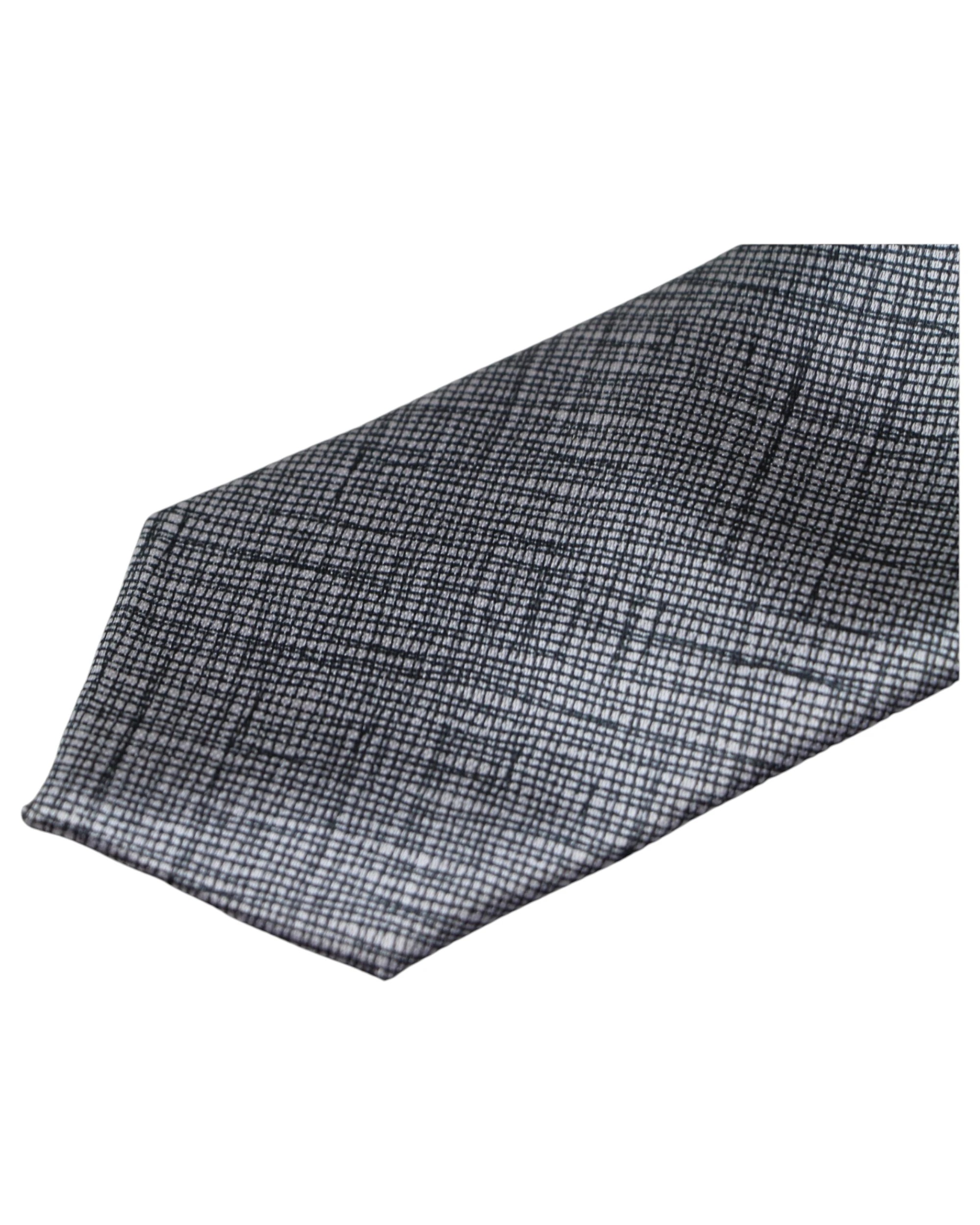 2 Zasel Mens Black & Silver Line 5cm Skinny Neck Tie - Multi, 2 of 3