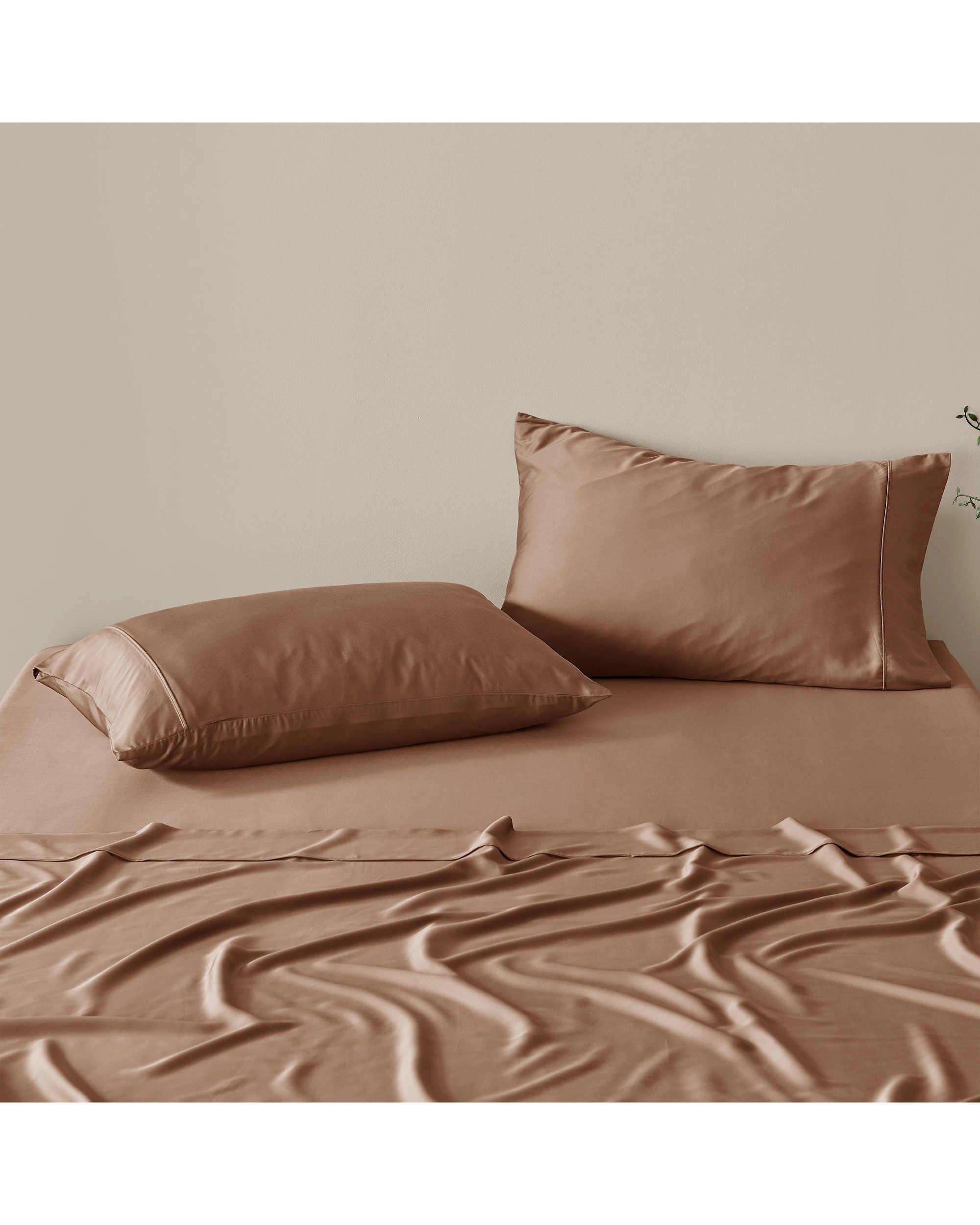 3 Natural Home 400TC 100% Bamboo Sateen Sheet Set - Super King Bed - Earth, 3 of 6