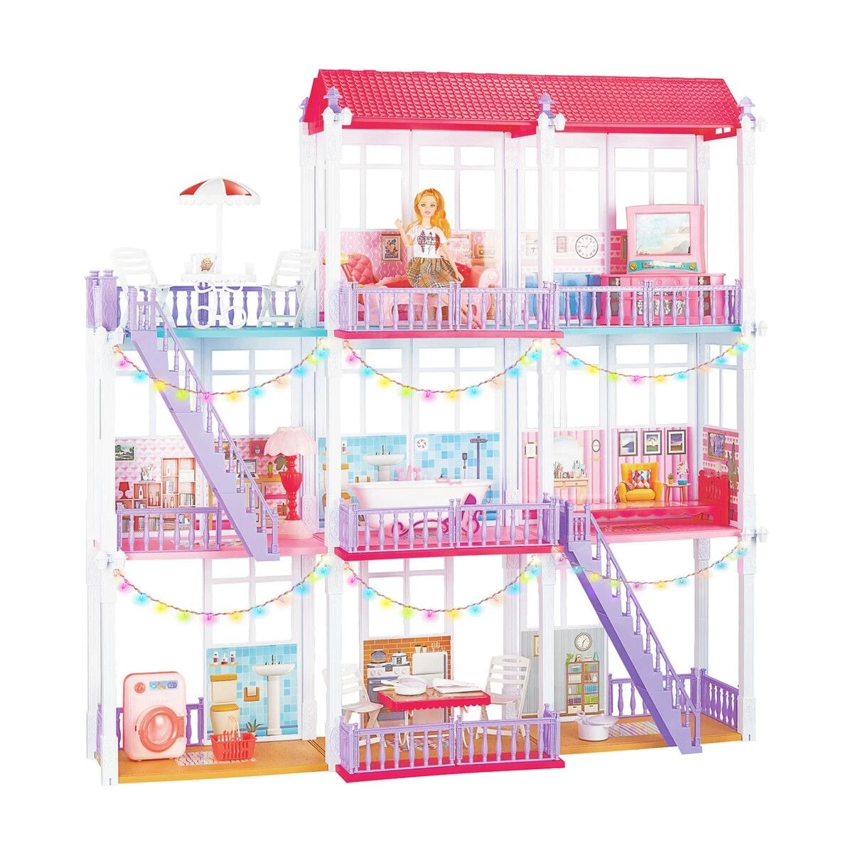 5 AUSWAY Kids Play Doll House Dream Furniture Princess Castle, 5 of 6