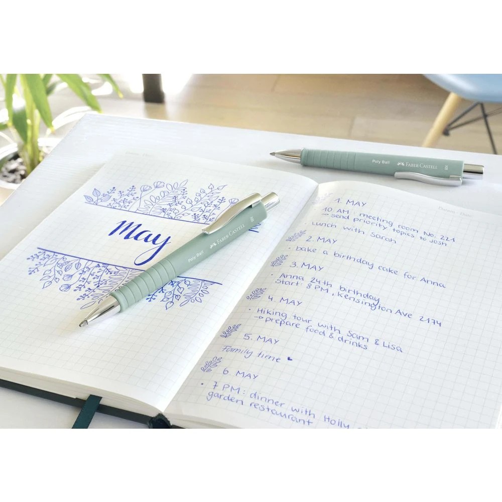 4 Faber-Castell PolyBall XB Ballpoint Pen Mint Green, 4 of 6