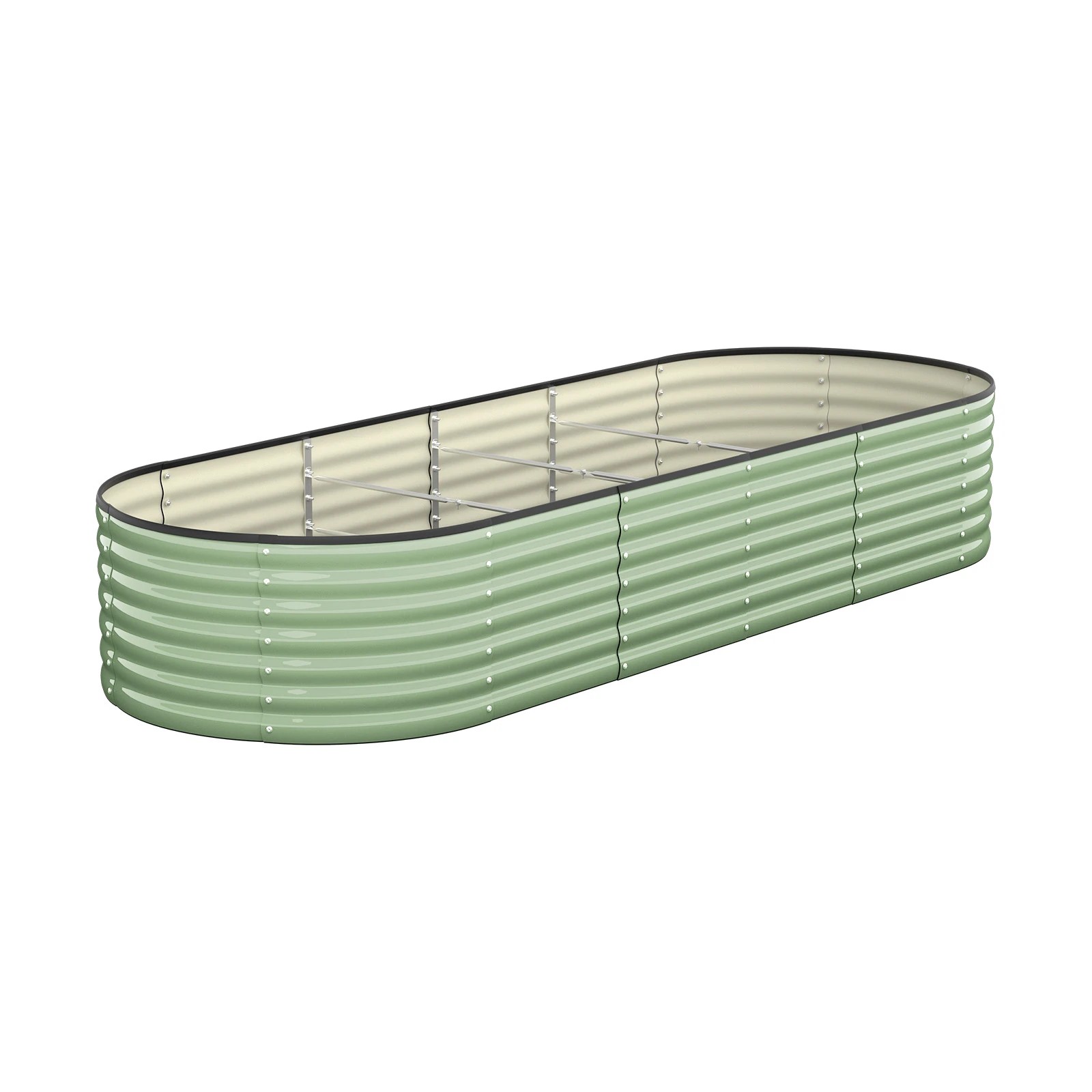 1 Livsip Garden Bed 240x80x56cm Planter Box Raised Container Galvanised - Green, 1 of 8