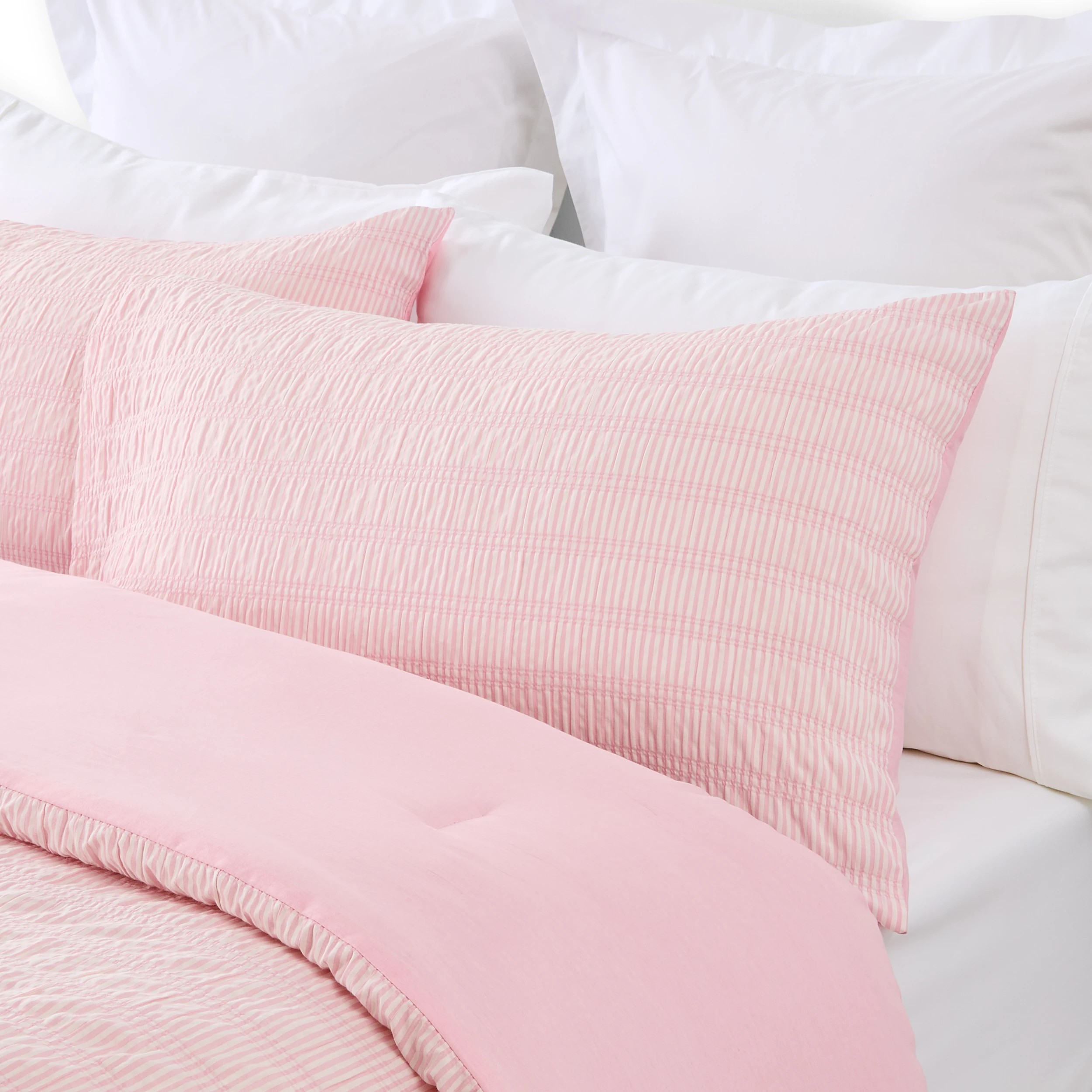 2 Stripe Comforter Set - Queen/King Bed, Pink, 2 of 6