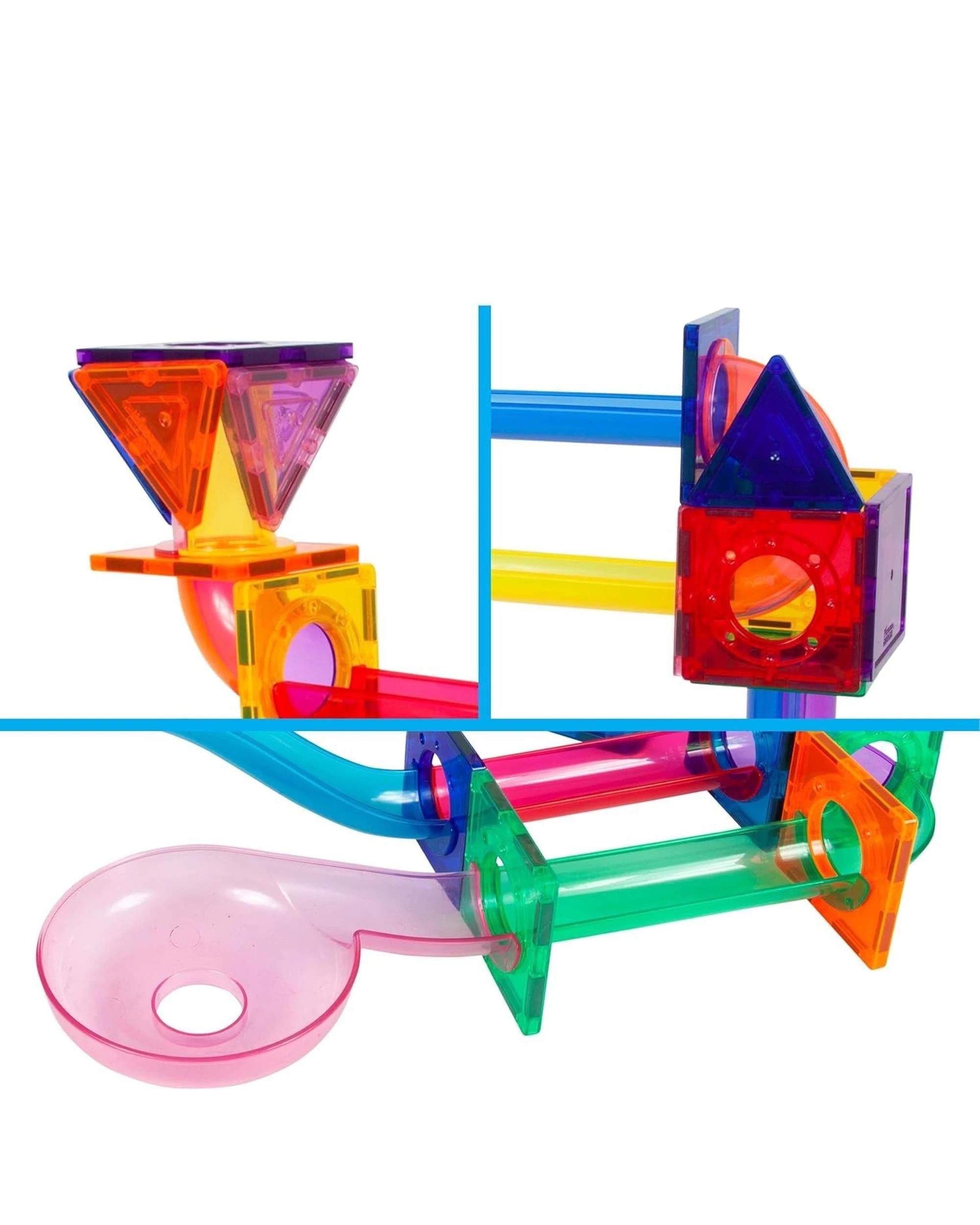 3 Picasso Tiles 71 Piece Magnetic Marble Run Set, 3 of 6