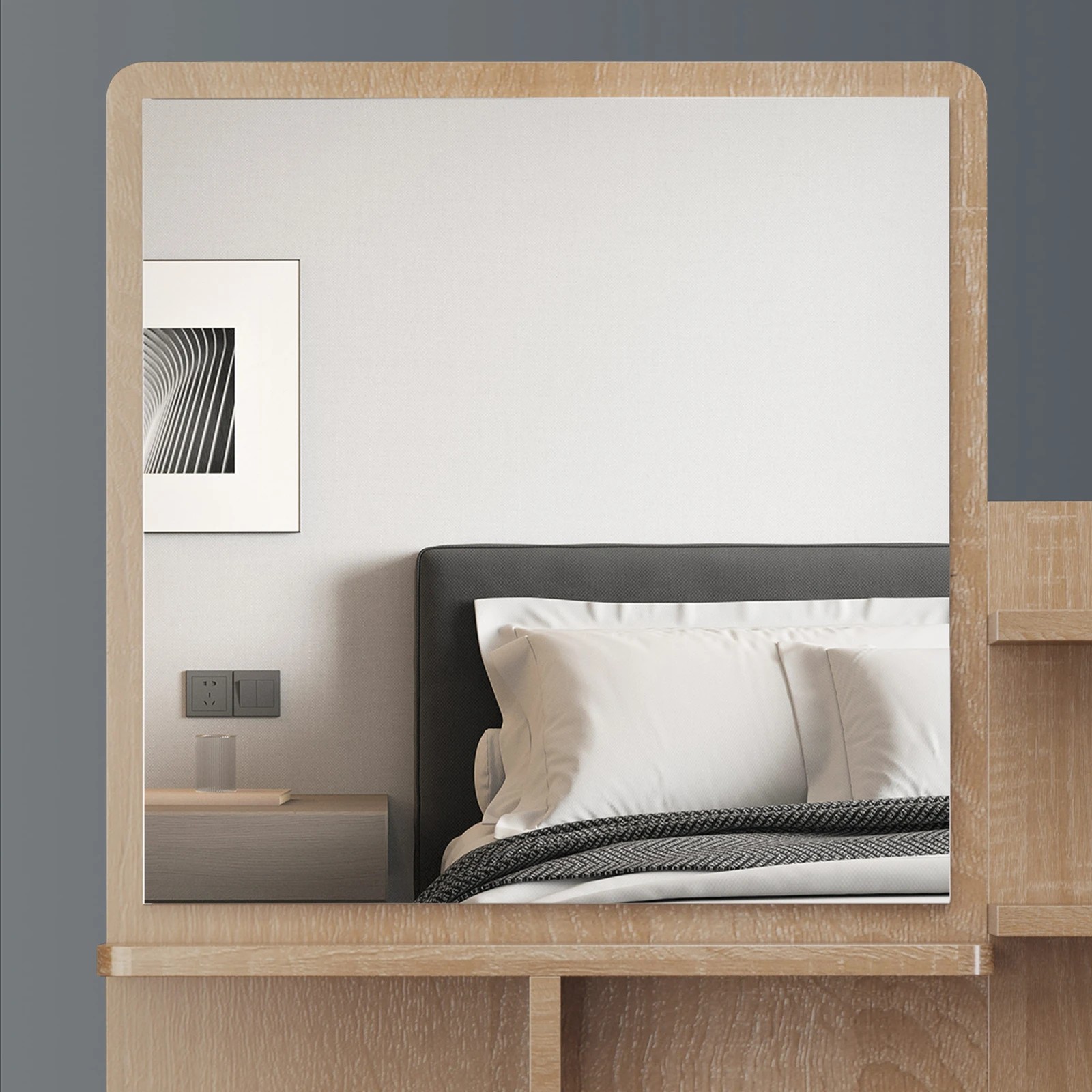 6 Alfordson Dressing Table Stool Makeup Mirror Vanity Desk - Natural, 6 of 10