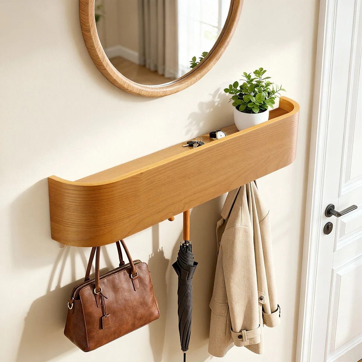 5 Ausway Clothes Coat Rack Hanger Wall Mounted 5 Hooks, 5 of 9