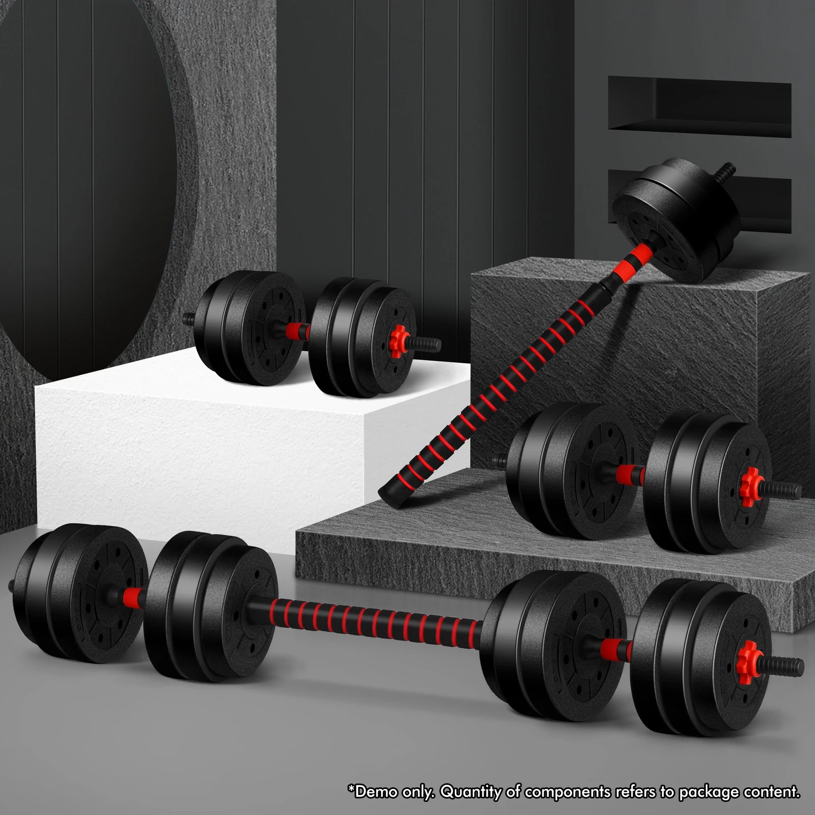 2 Black Lord Dumbbell Set 4in1 Adjustable 40kg, 2 of 8