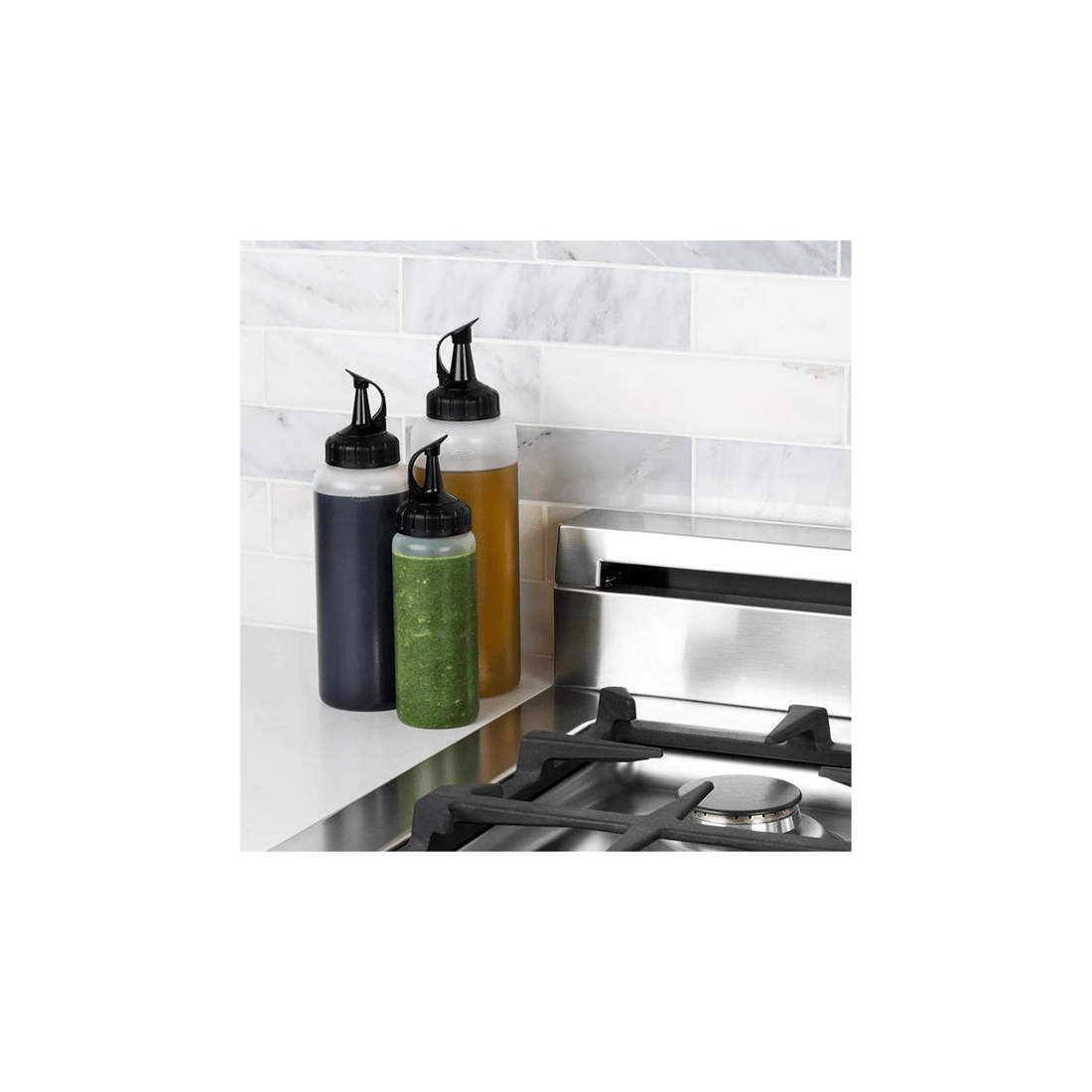 3 Oxo Chefs Squeeze Bottle Medium Sauce Dispenser With Measurement Markings
 - White, 3 of 6