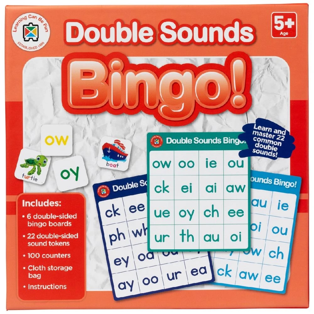1 Learning Can Be Fun Double Sounds Bingo, 1 of 2