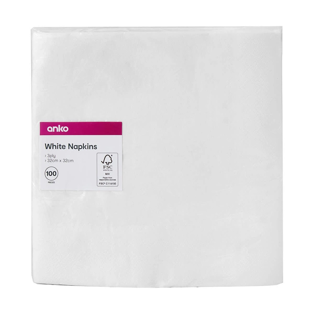 6 100 Pack White Napkins, 6 of 6
