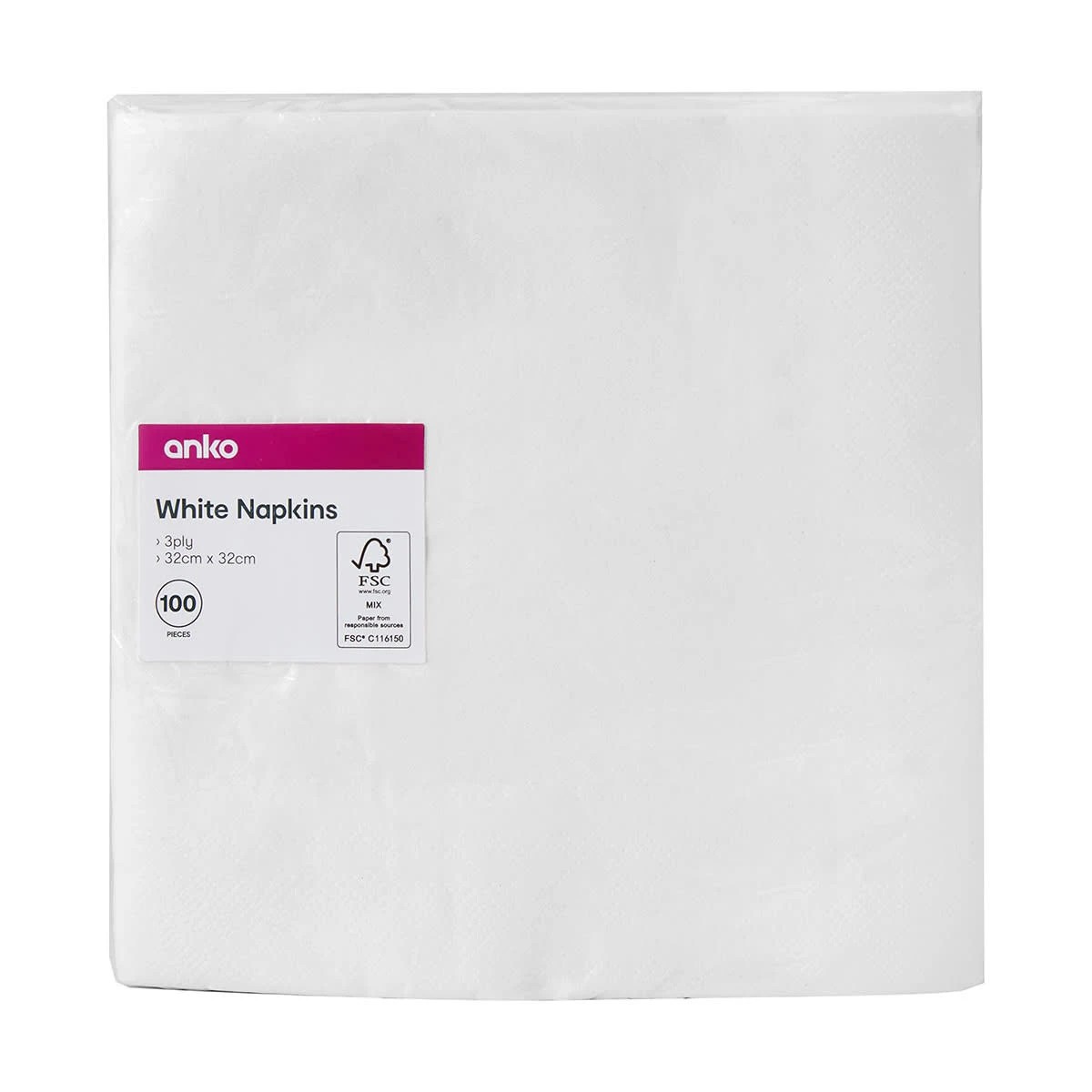 6 100 Pack White Napkins, 6 of 6
