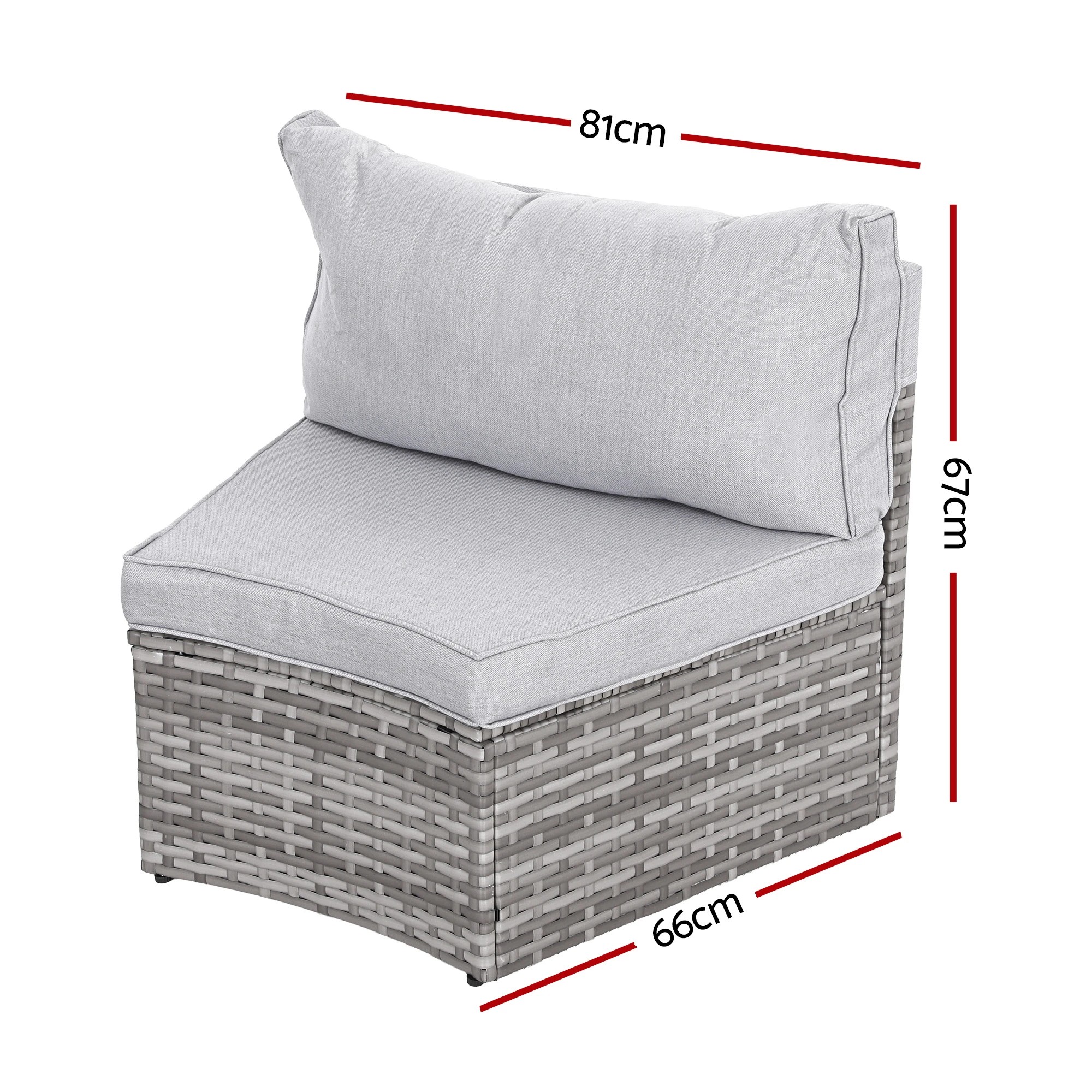 2 Gardeon 2 PCS Outdoor Sofa Set Rattan Modular Chair Garden Patio Furniture - Grey, 2 of 5