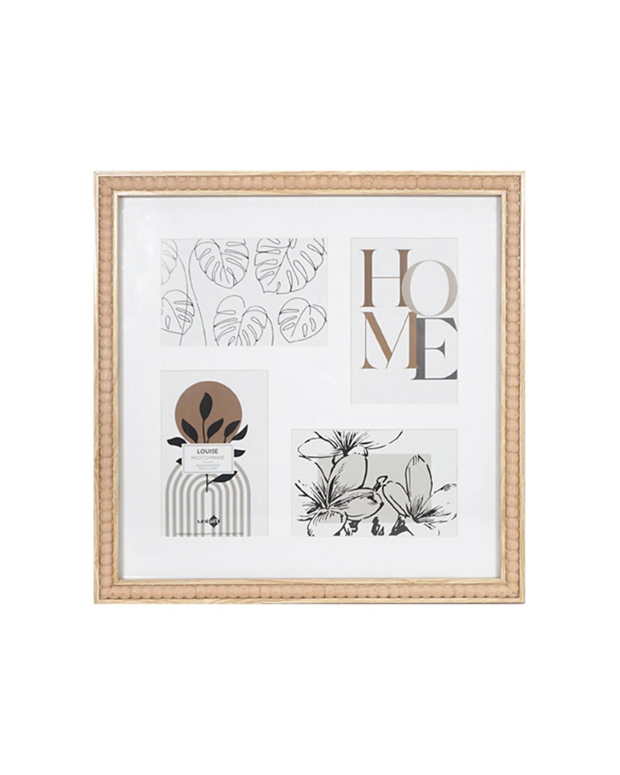 1 Unigift Louise Collage 4 Opening Photo Frame Square 33cm - Brown, 1 of 1