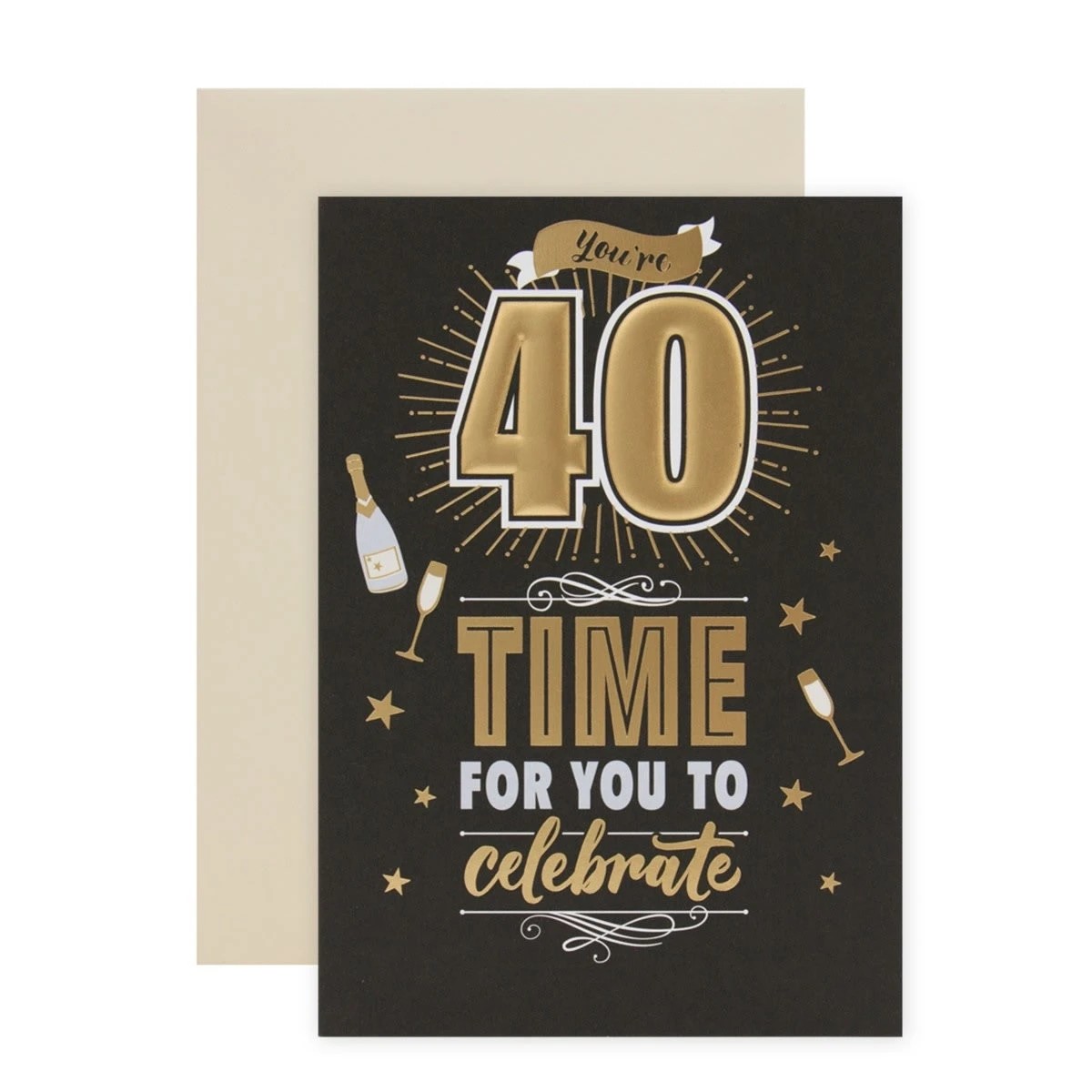 1 Connections from Hallmark 40th Birthday Card - Champagne and Stars, 1 of 3