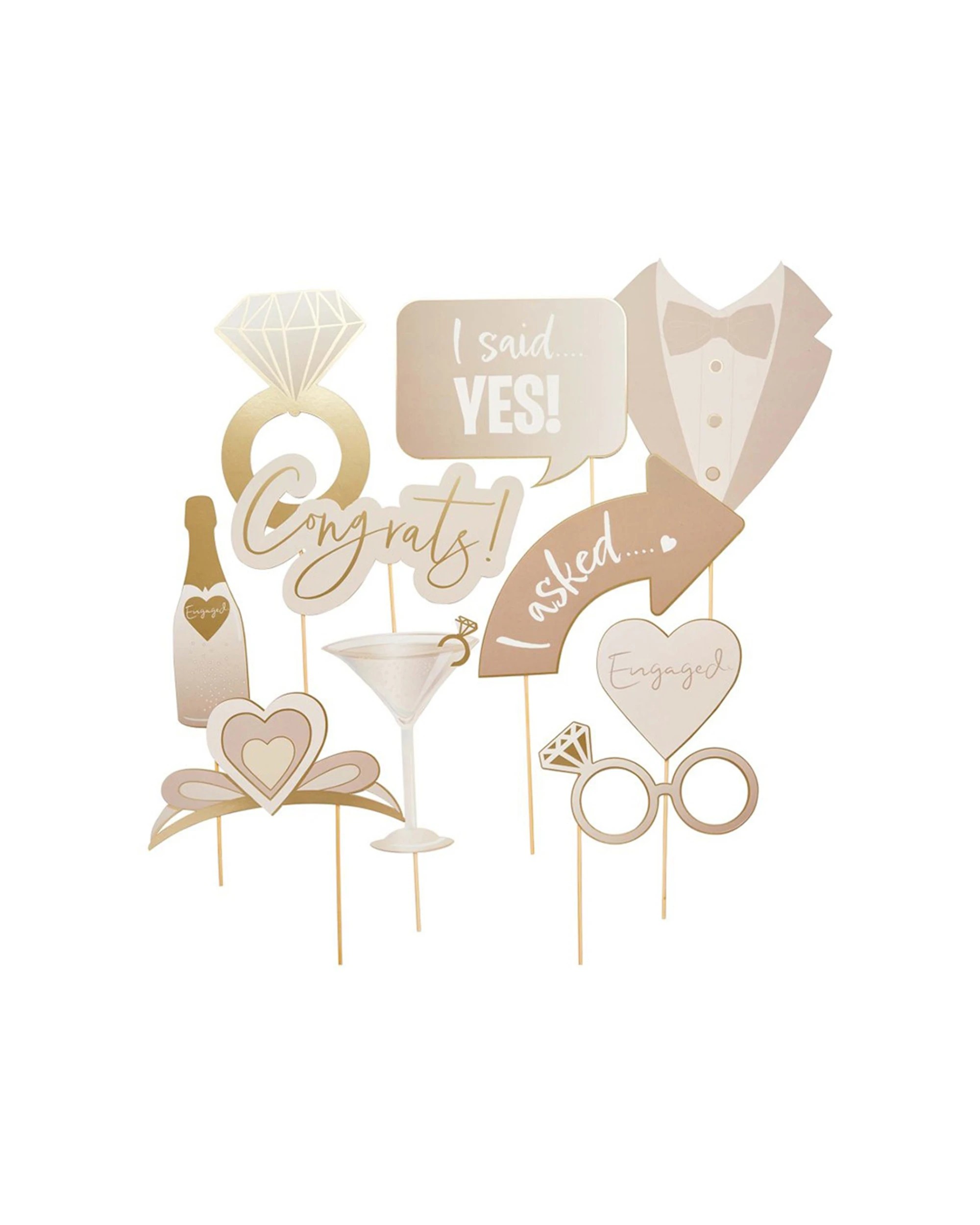 1 Anagram Engagement Photo Props Decorative Party Signs Decor Set - Gold, 1 of 1
