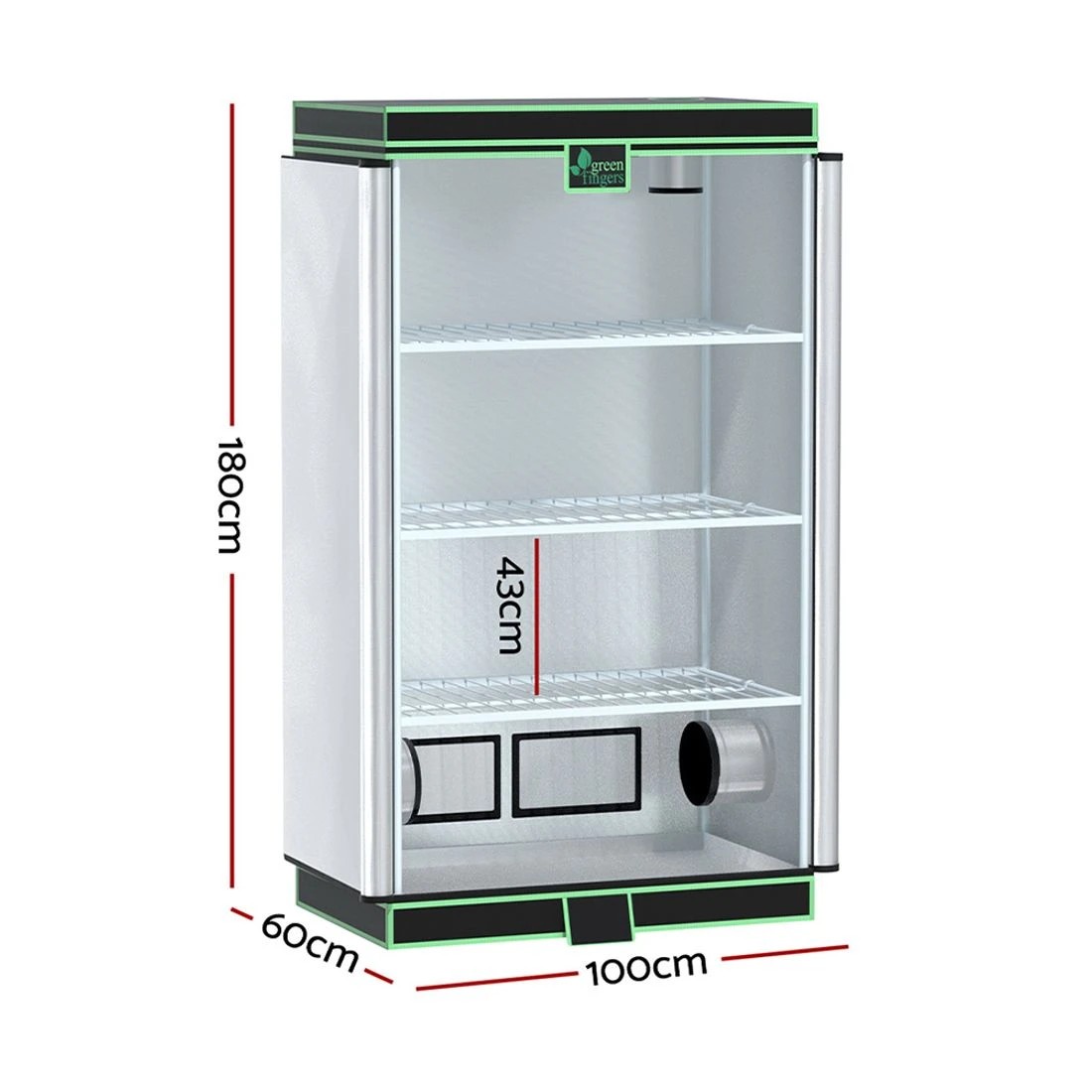 2 Green Fingers Grow Tent 100x60x180cm 4 Tiers Kits Hydroponics Indoor Grow System - Black, 2 of 6