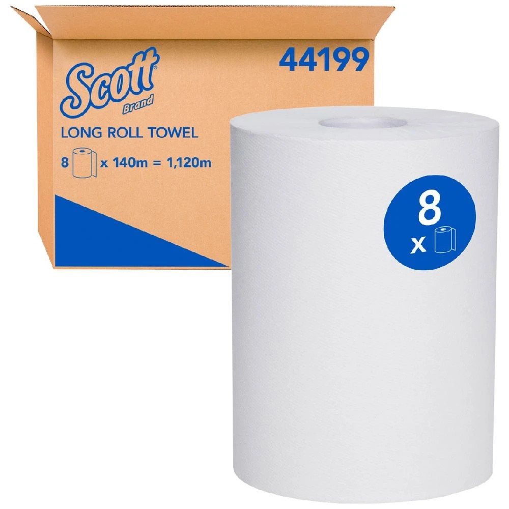 1 Scott Roll Towel Roll 18cm x 140m 8 Pack, 1 of 4