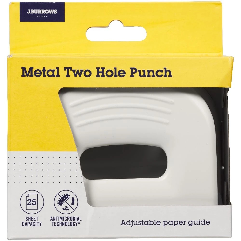 3 J.Burrows Antimicrobial 2-Hole Punch Medium White, 3 of 3