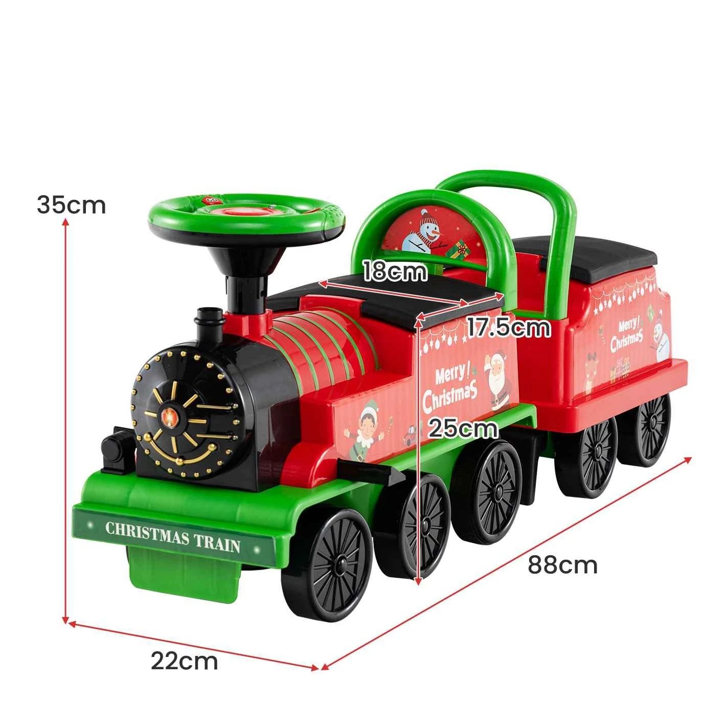 2 Costway Ride on Car Electric Train Battery Powered Toy - Green, 2 of 2