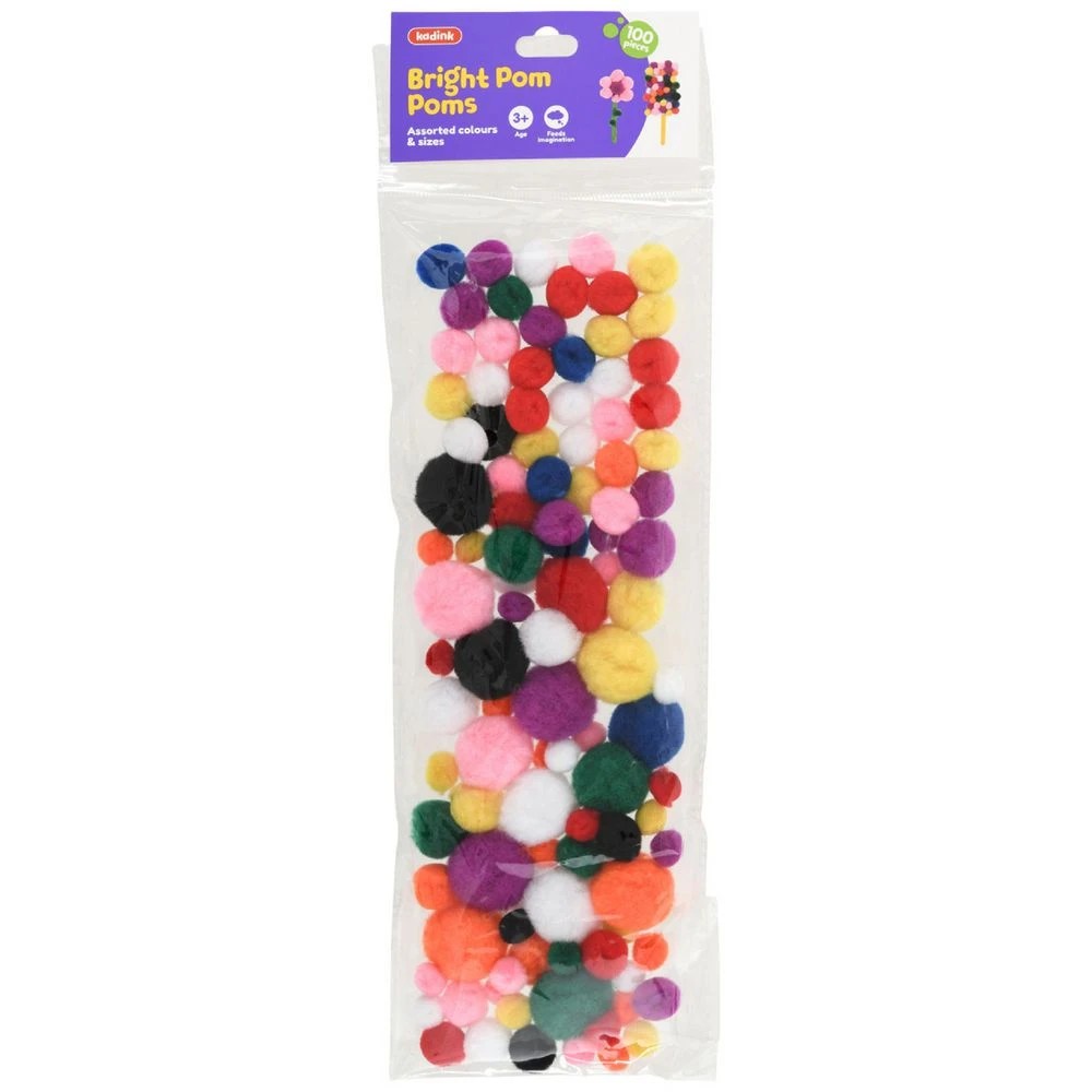 1 Kadink Pom Poms Bright 100 Pack, 1 of 3