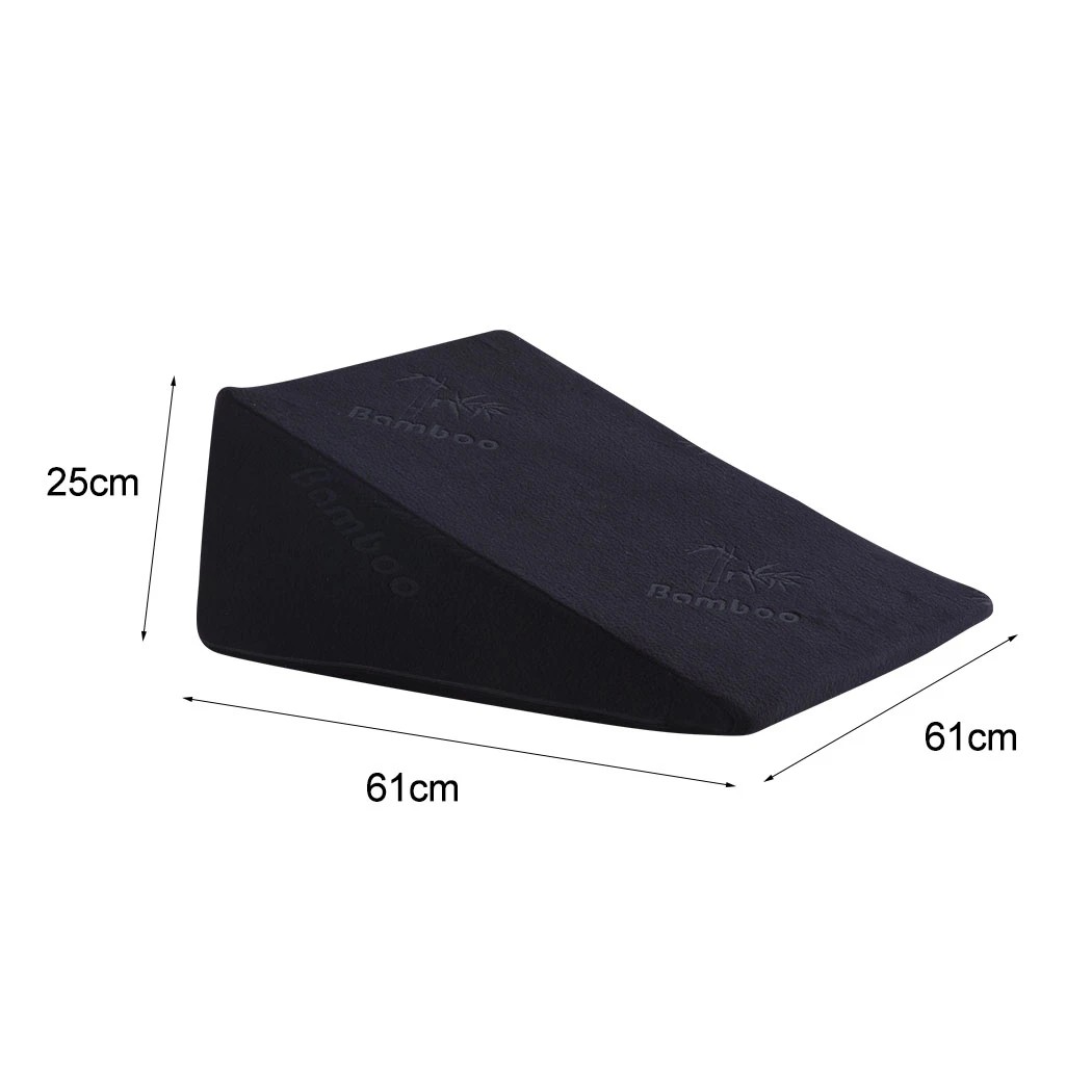 3 Dreamz Cool Gel Memory Foam Bed Wedge Pillow Cushion Neck Back Support Sleep With Cover x2, 3 of 10