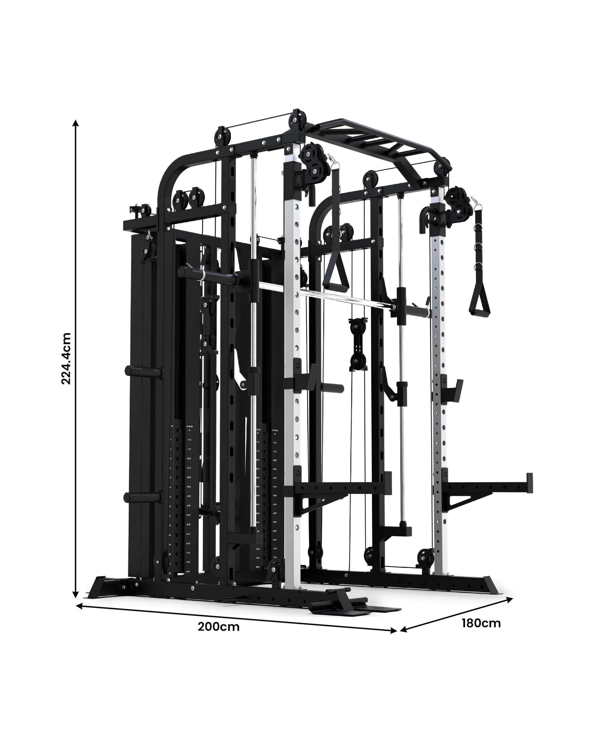 2 Powertrain 938B Multi-Function Smith Machine Gym Station 160KG Dual Weight Stack Power Rack Cable Heavy-Duty Steel Frame, 2 of 4