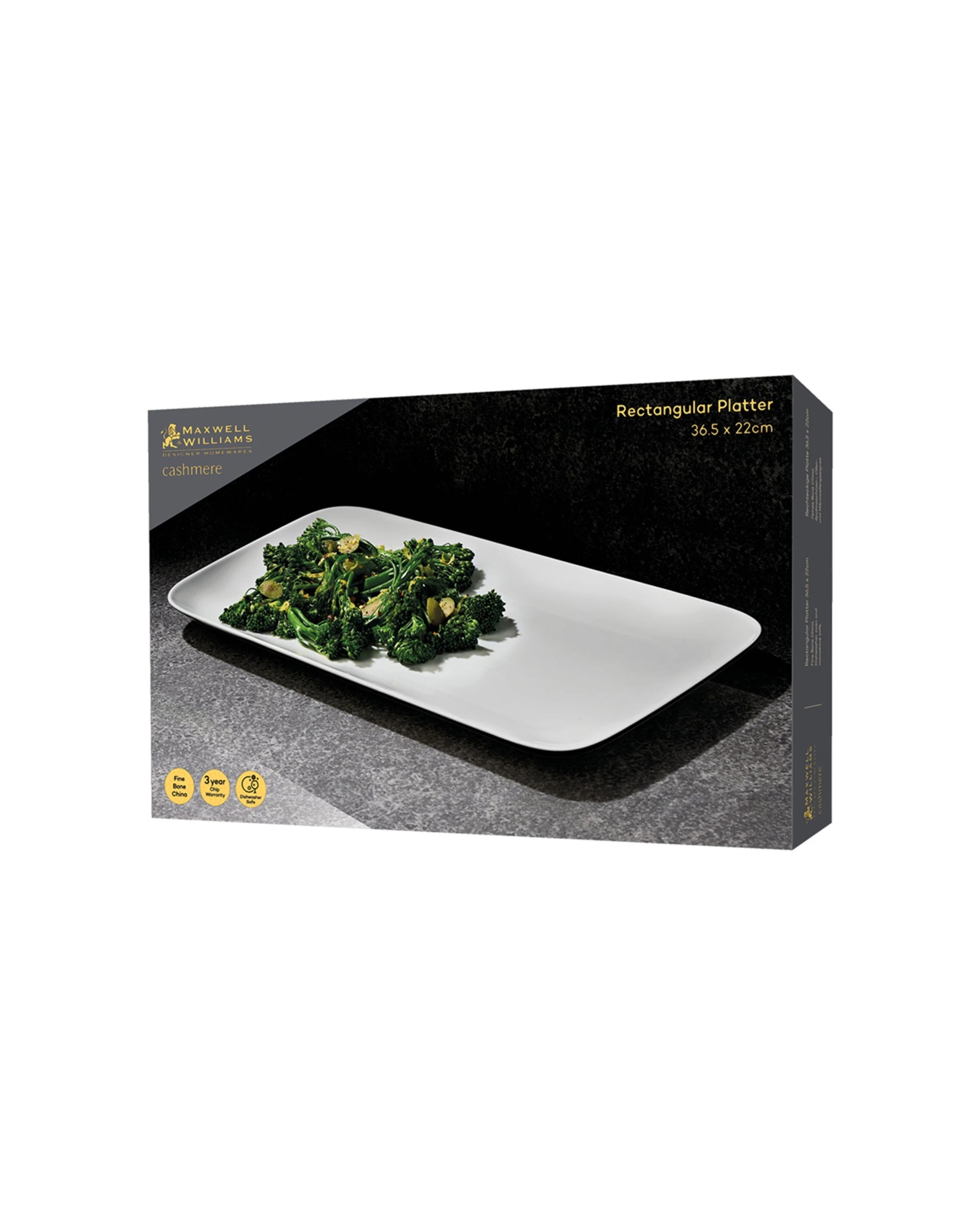3 Maxwell & Williams Cashmere Rectangular Platter Bone China 36.5x22cm
 - Plain, 3 of 3