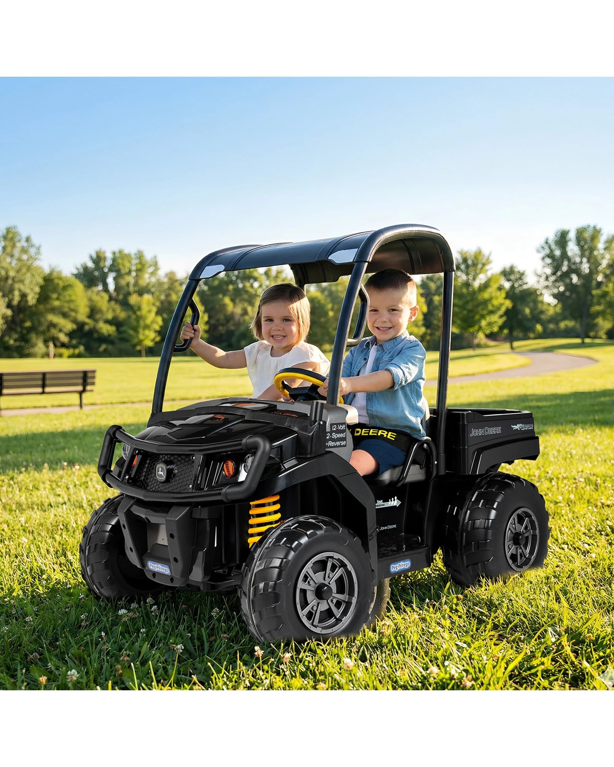8 John Deere Midnight Black Gator XUV Kids Ride On Car Dual Seat 12V Battery, 8 of 9