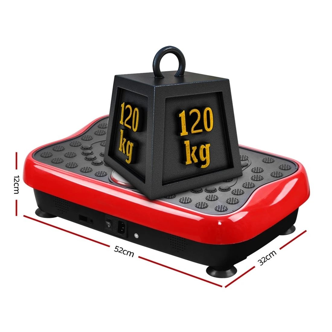 2 Everfit Vibration Machine Platform Vibrator with Resistance Rope Home Gym - Red, 2 of 7