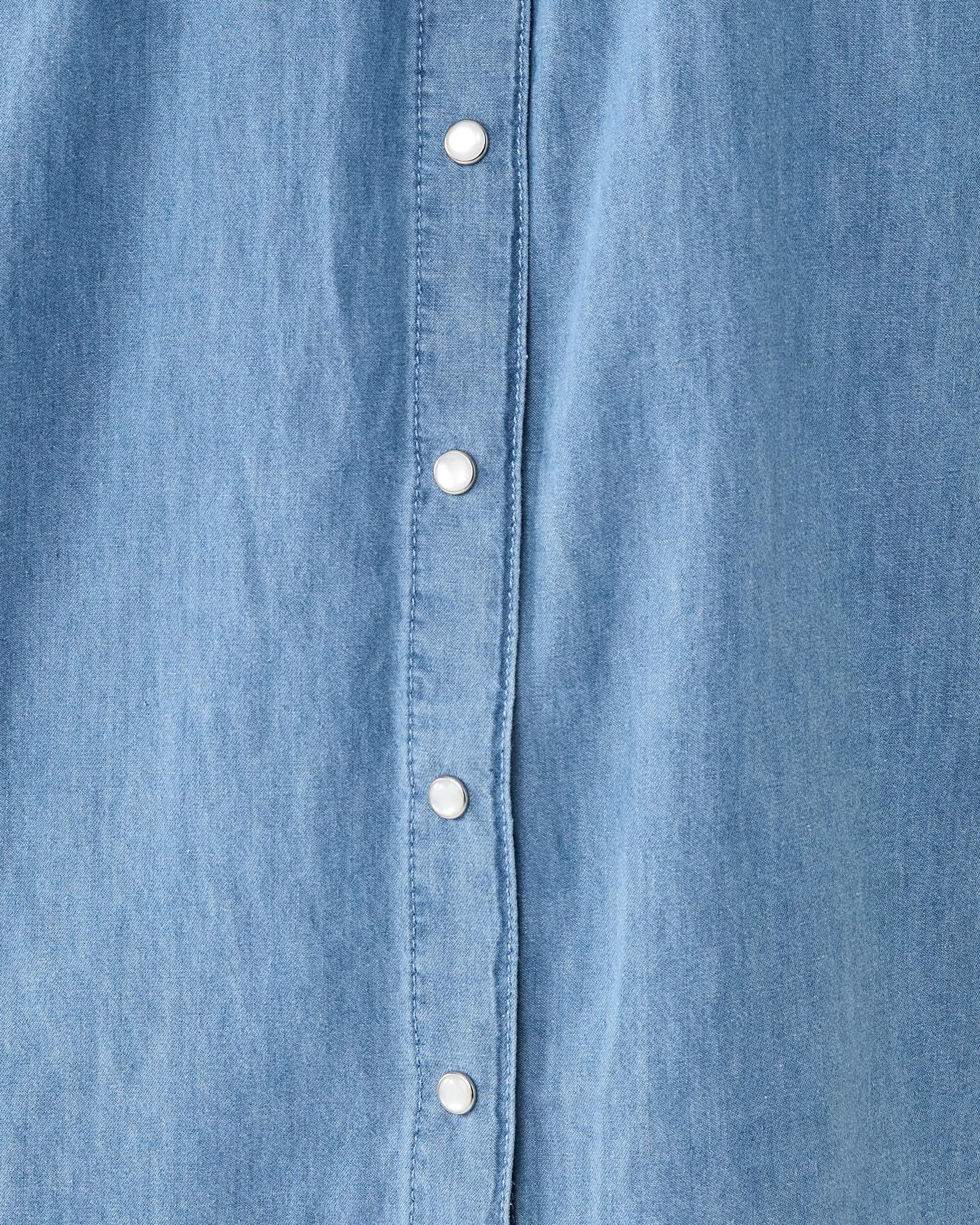 7 Long Sleeve Chambray Shirt Light Wash, 7 of 8
